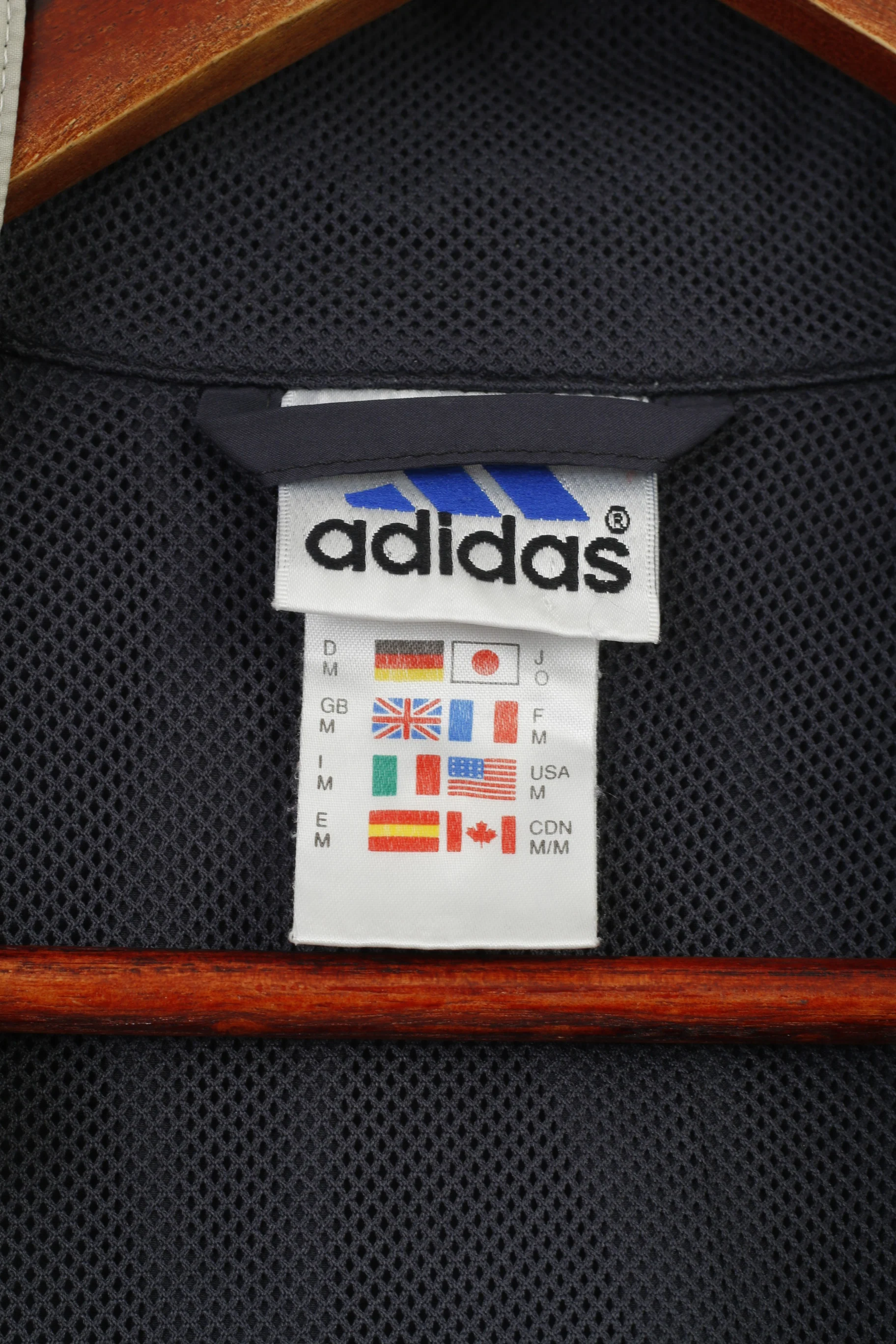 Adidas Men M Jacket Navy Lightweight Vintage Run Sportswear Zip Up Training Top - Image 5