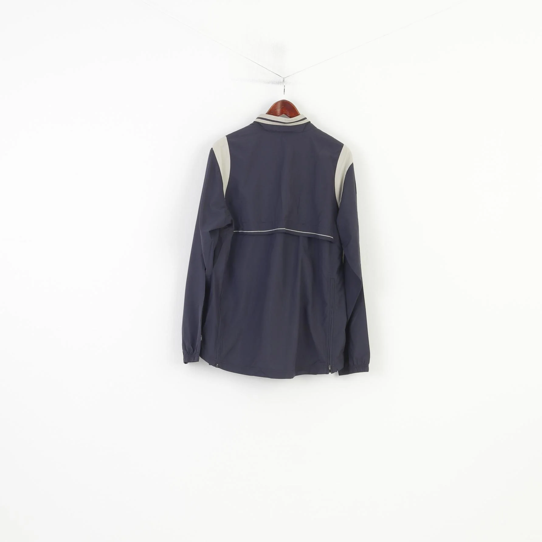 Adidas Men M Jacket Navy Lightweight Vintage Run Sportswear Zip Up Training Top - Image 7