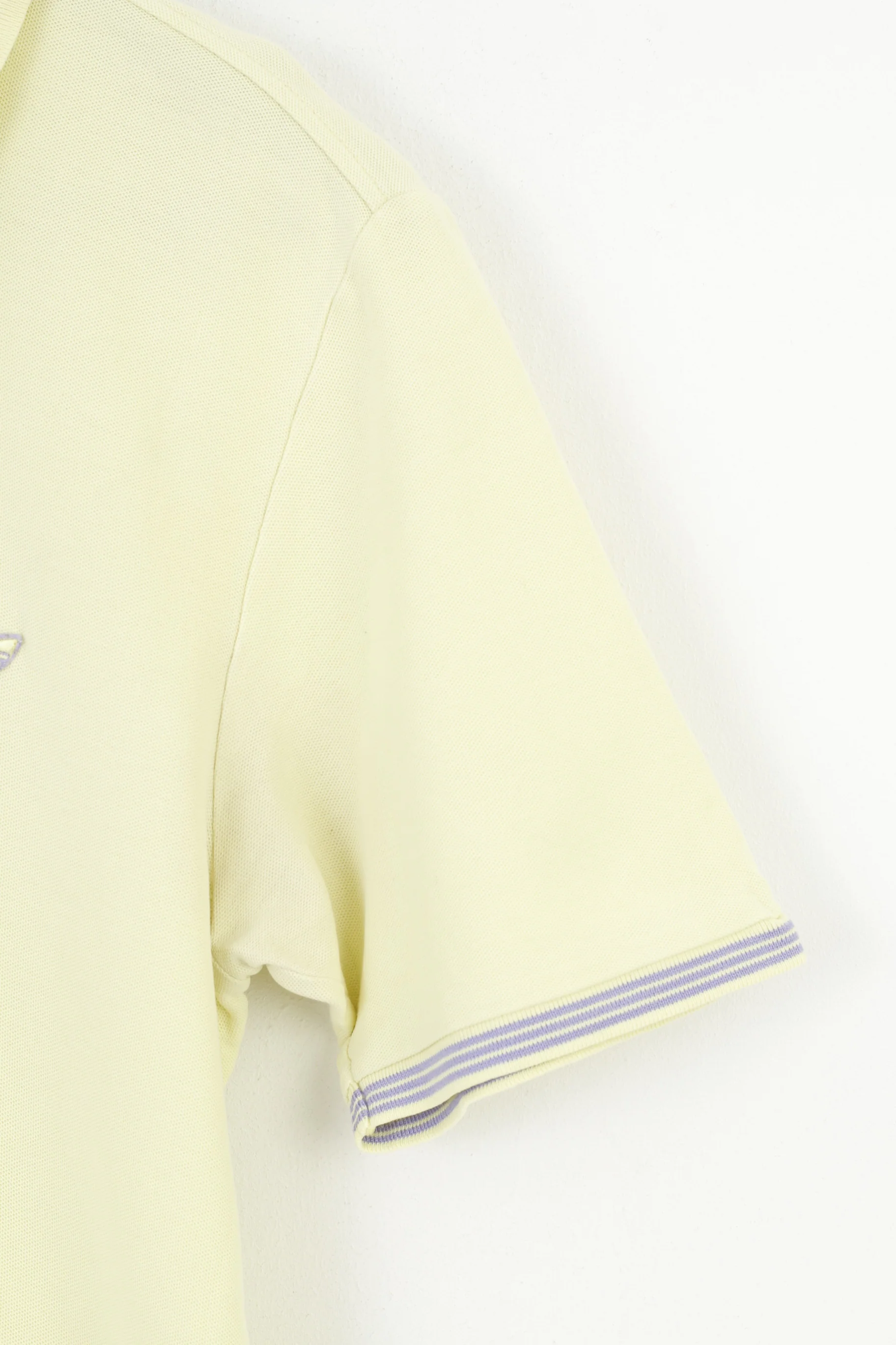 Adidas Men M Polo Shirt Yellow Buttons Detailed 3 Stripes Short Sleeve Top - Image 3