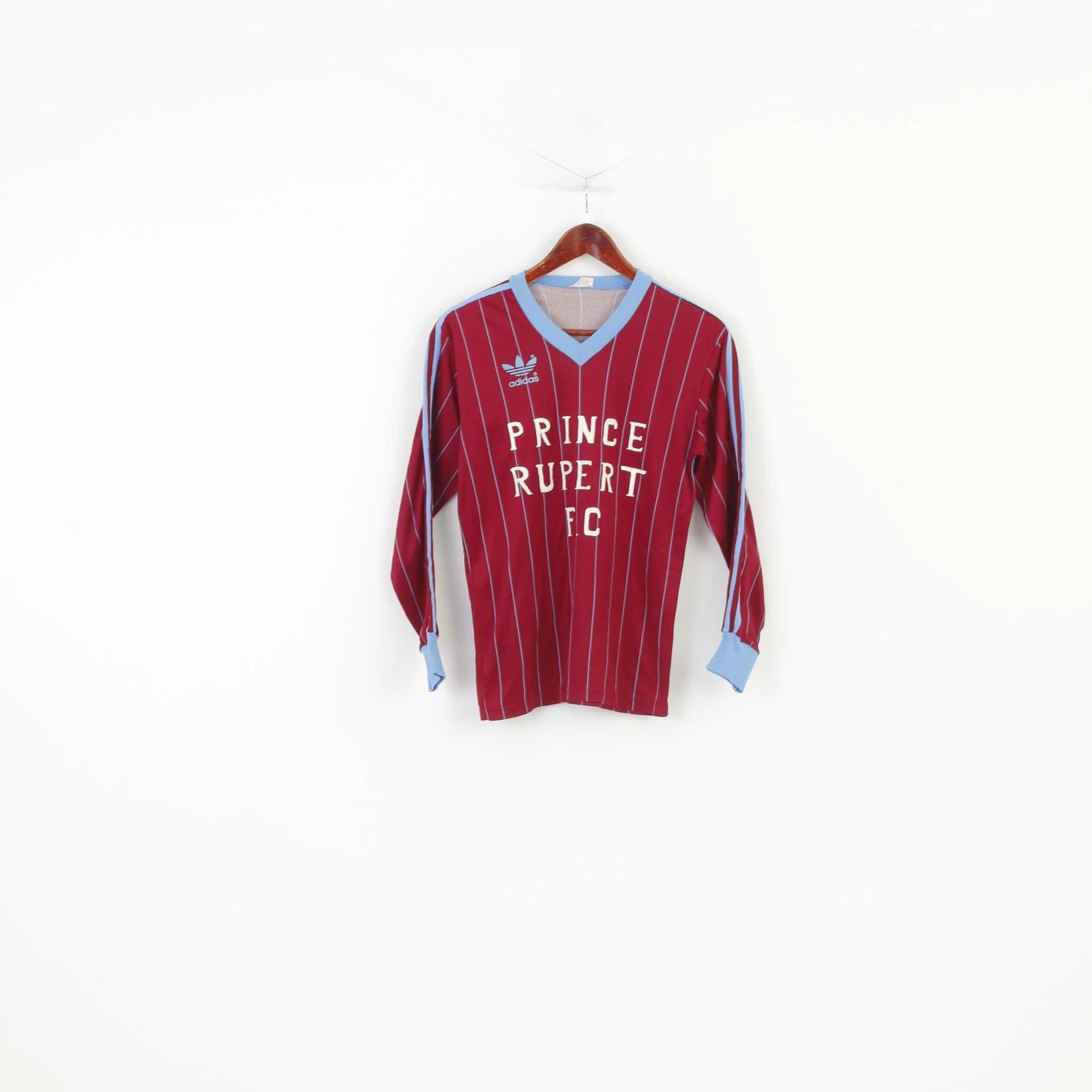 Adidas Boy M 10 Age Shirt Burgundy Vintage 90s Prince Rupert Crew Neck Sport Top