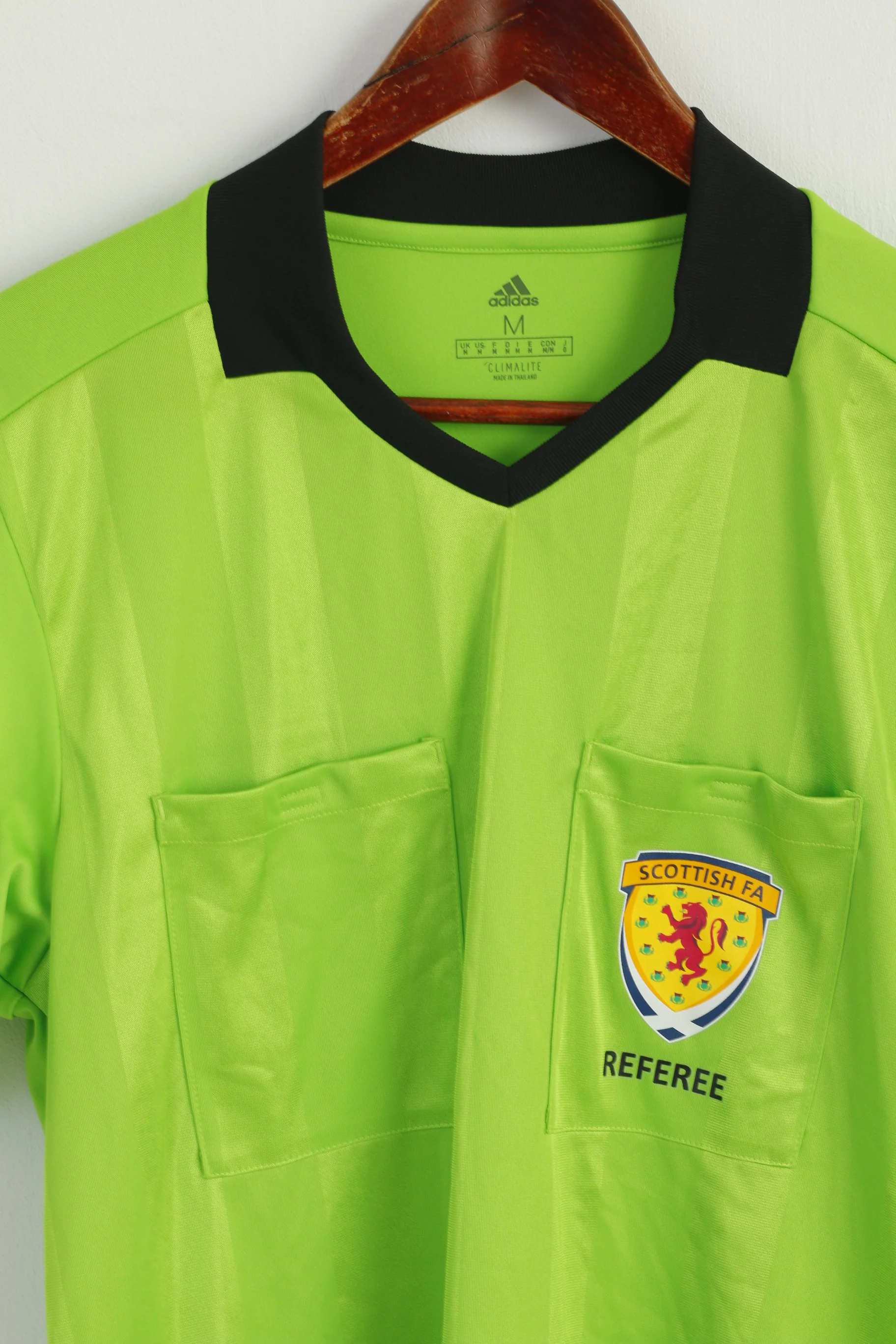 Adidas Men M Shirt Green Scottish FA Referee Football Jersey Sport Top - Image 2