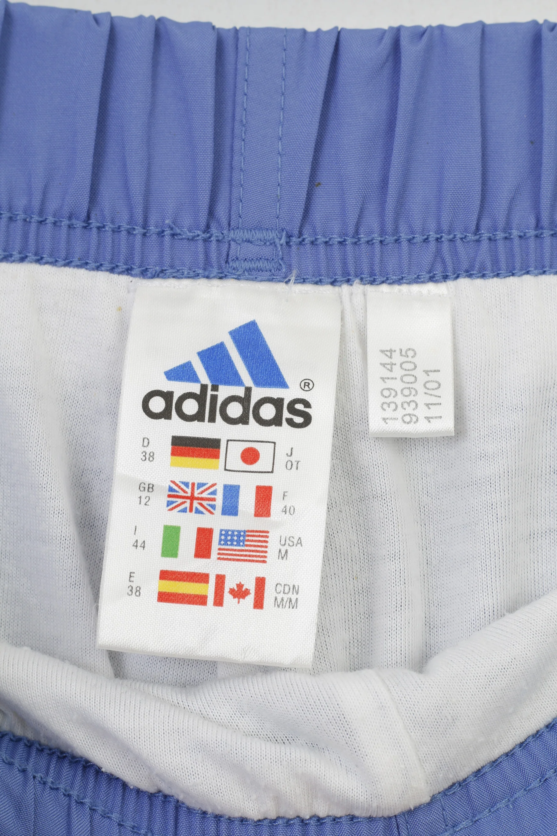 Adidas Women 12 M Trousers Blue Elastic Waistband Vintage Pockets 3 Stripes Polyester  Sport - Image 6