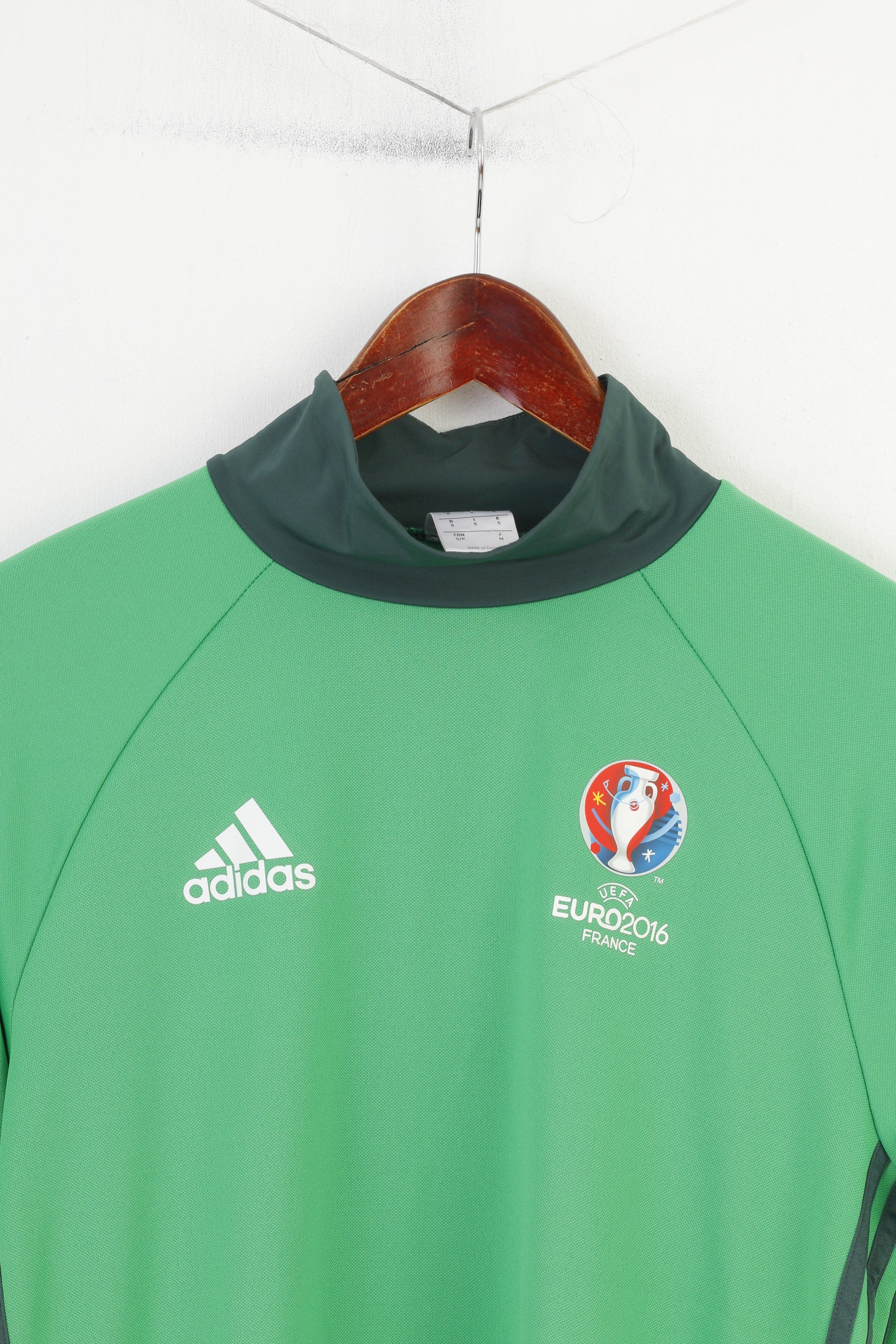 Adidas Men S Shirt Football Club Green Long Sleeve Euro 2016 France Top - Image 2