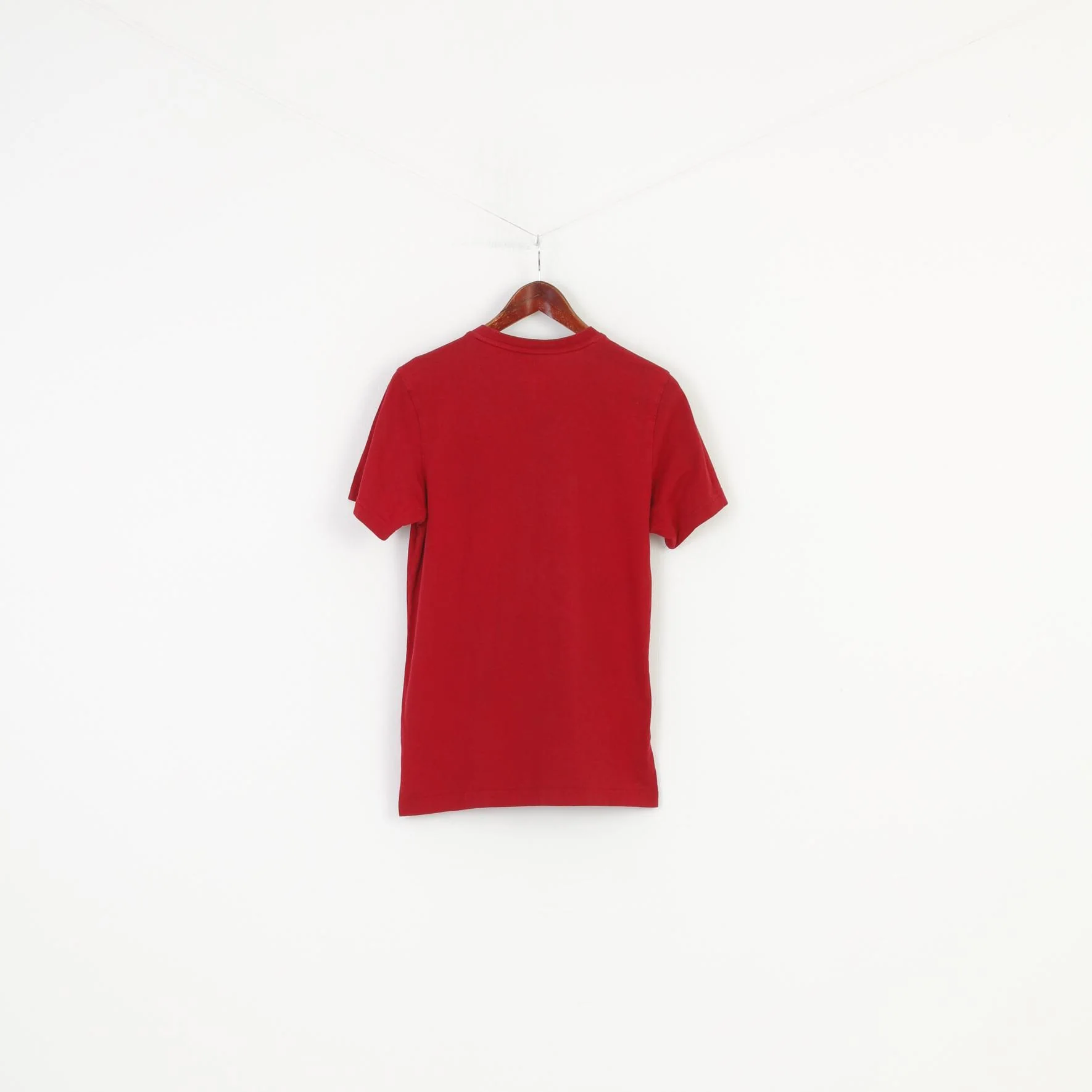 Adidas Men S T-Shirt Burgundy Short Sleeve Cotton Sport Sportwear Top - Image 6