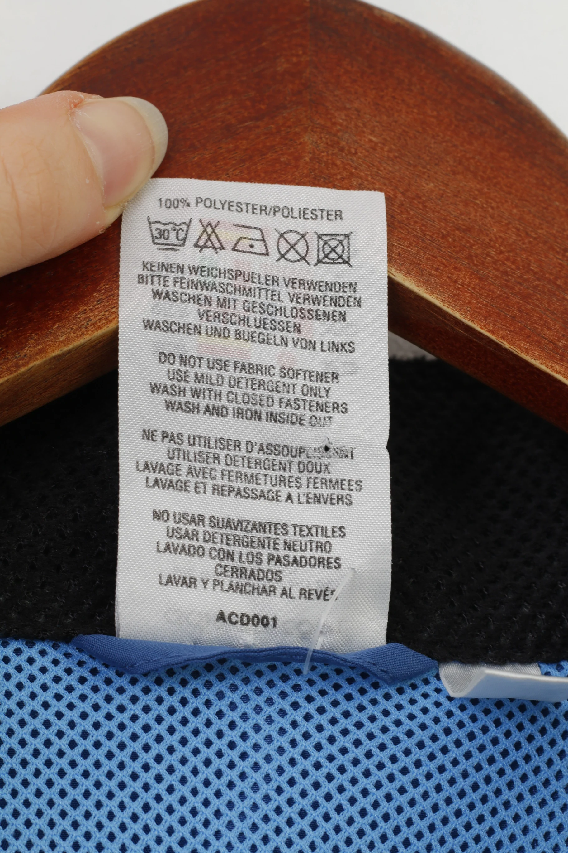 Adidas Men XL Jacket Blue Polyester Vintage 3 Stripes Full Zipper Sport Top - Image 5