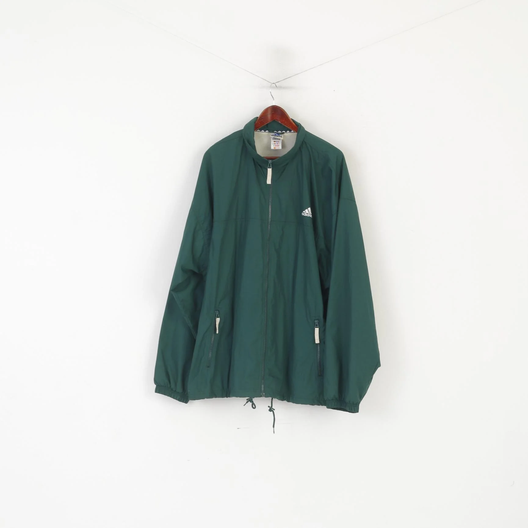 Adidas Men XL Jacket Green Vintage Full Zipper Bomber Sportswear 90s Top - Image 2