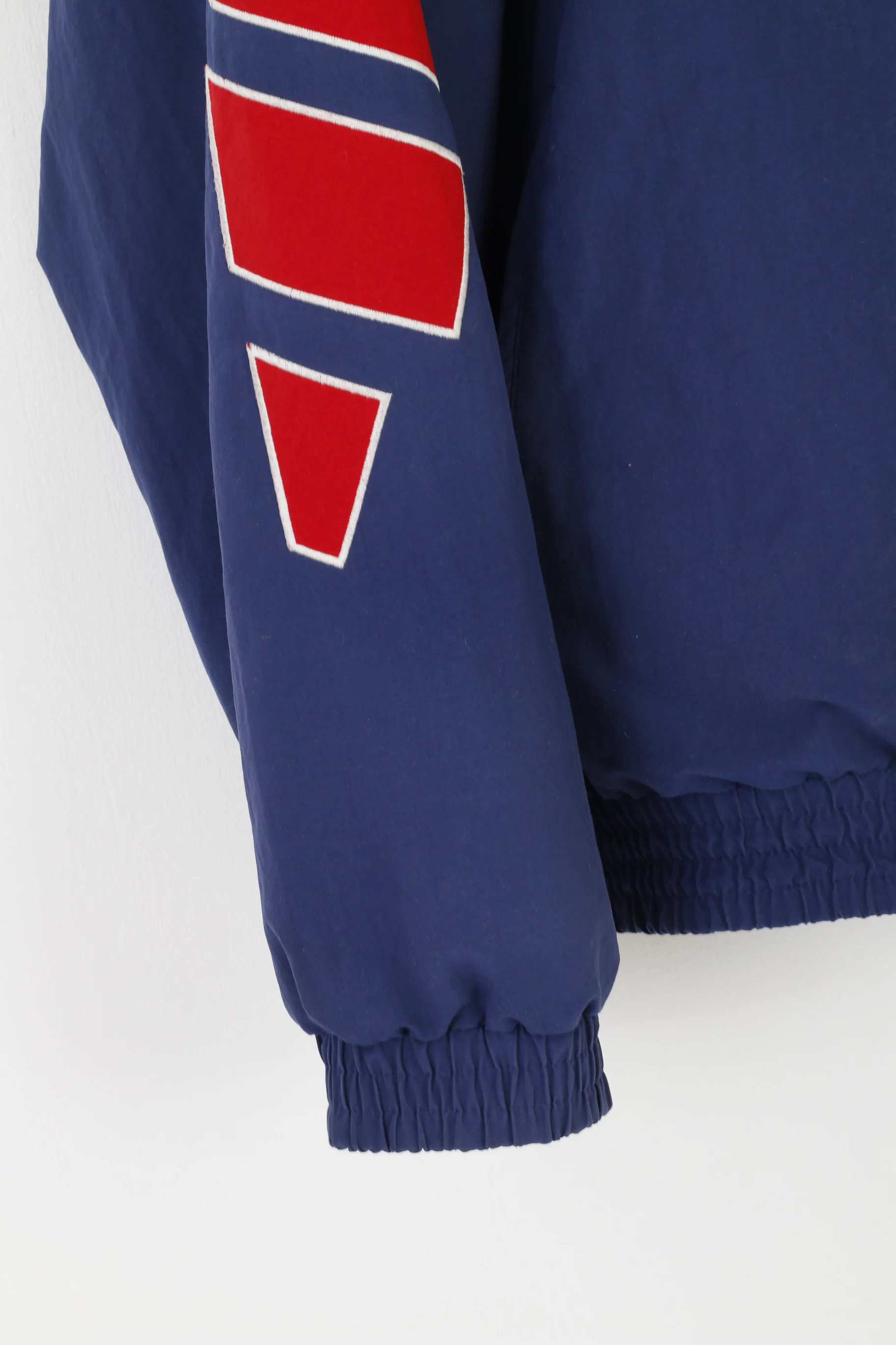 Adidas Men XL Jacket Red Navy Vintage 90s Bomber Zip Up Activewear Top - Image 3