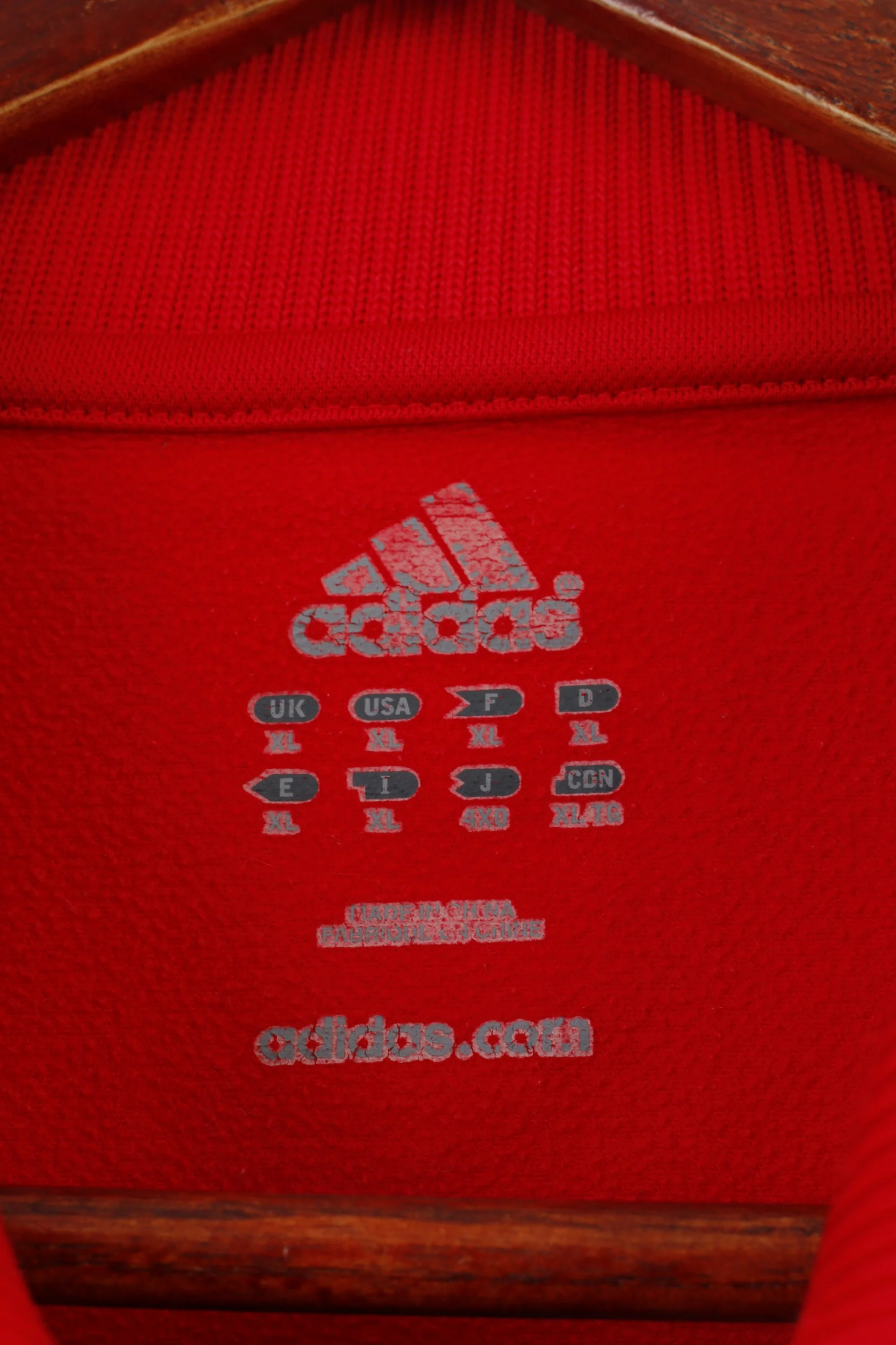 Adidas Men XL Polo Shirt Red Jersey Vintage Sportswear 3 Stripes Vintage Sport Top - Image 5