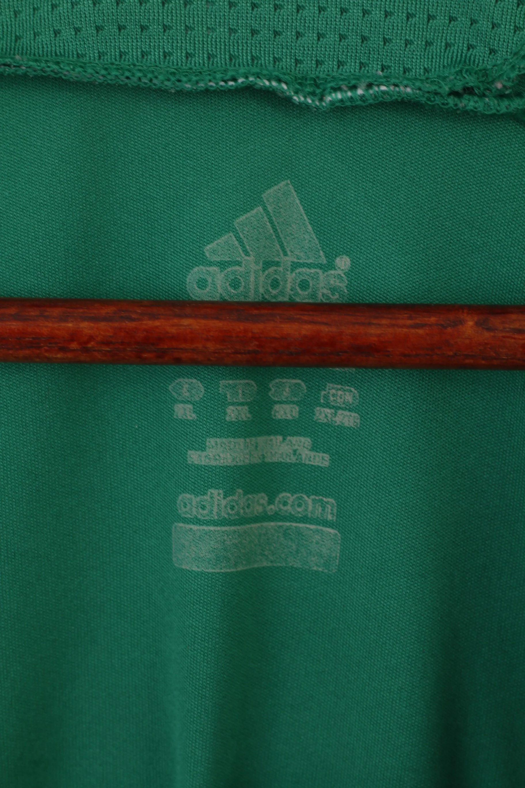 Adidas Men XXL Shirt Green Shiny Vintage Sportswear Jersey Training Top - Image 5