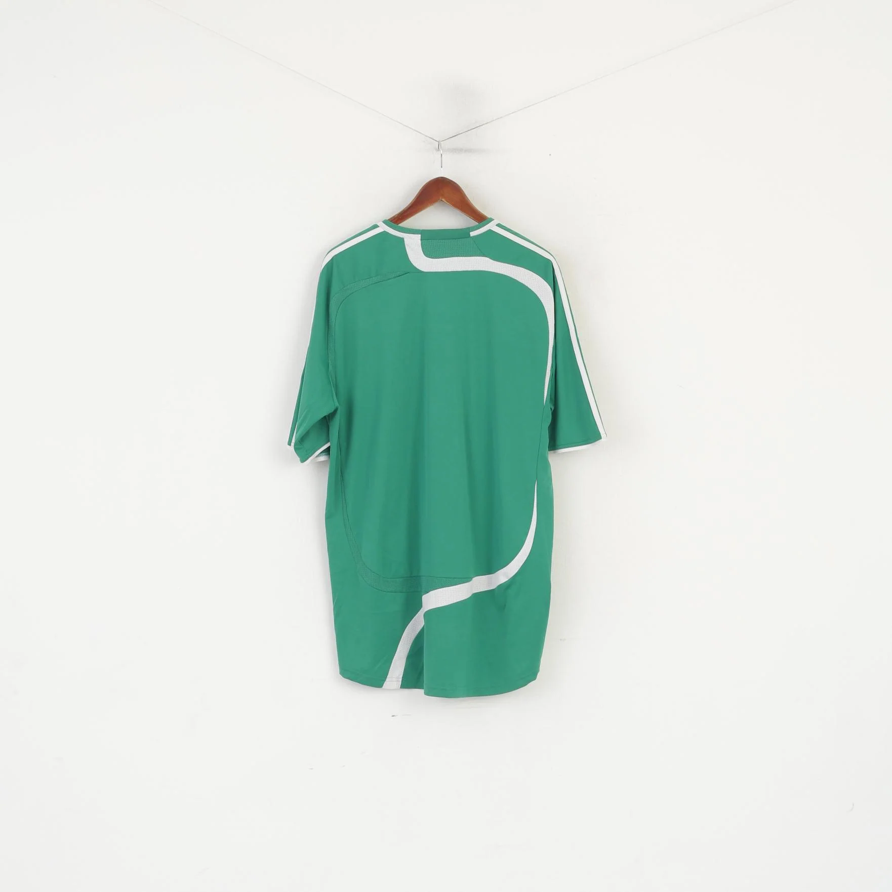 Adidas Men XXL Shirt Green Shiny Vintage Sportswear Jersey Training Top - Image 7
