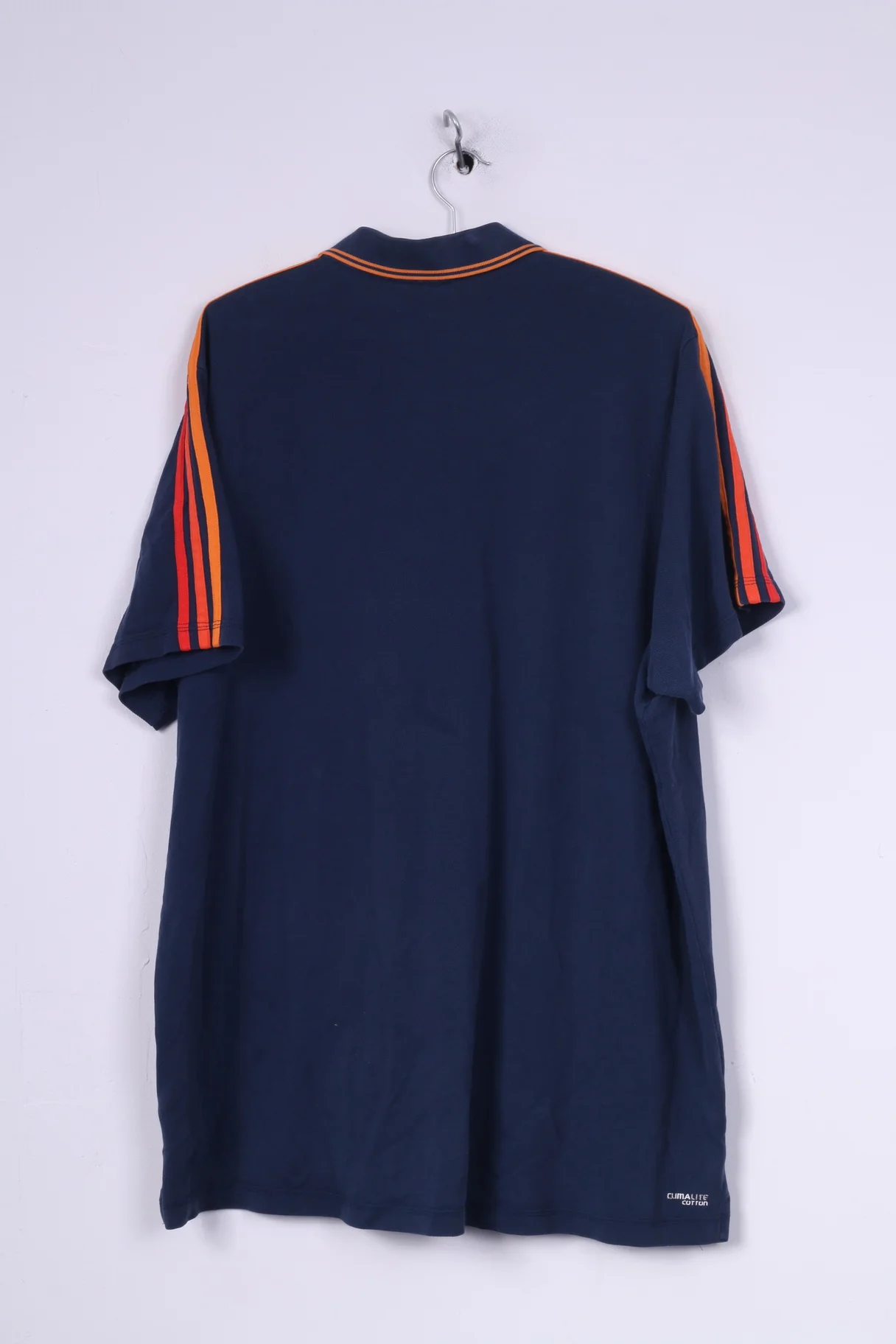 Adidas Mens 2XL Polo Shirt Short Sleeve Top 3 Stripe Navy Sportswear - Image 5