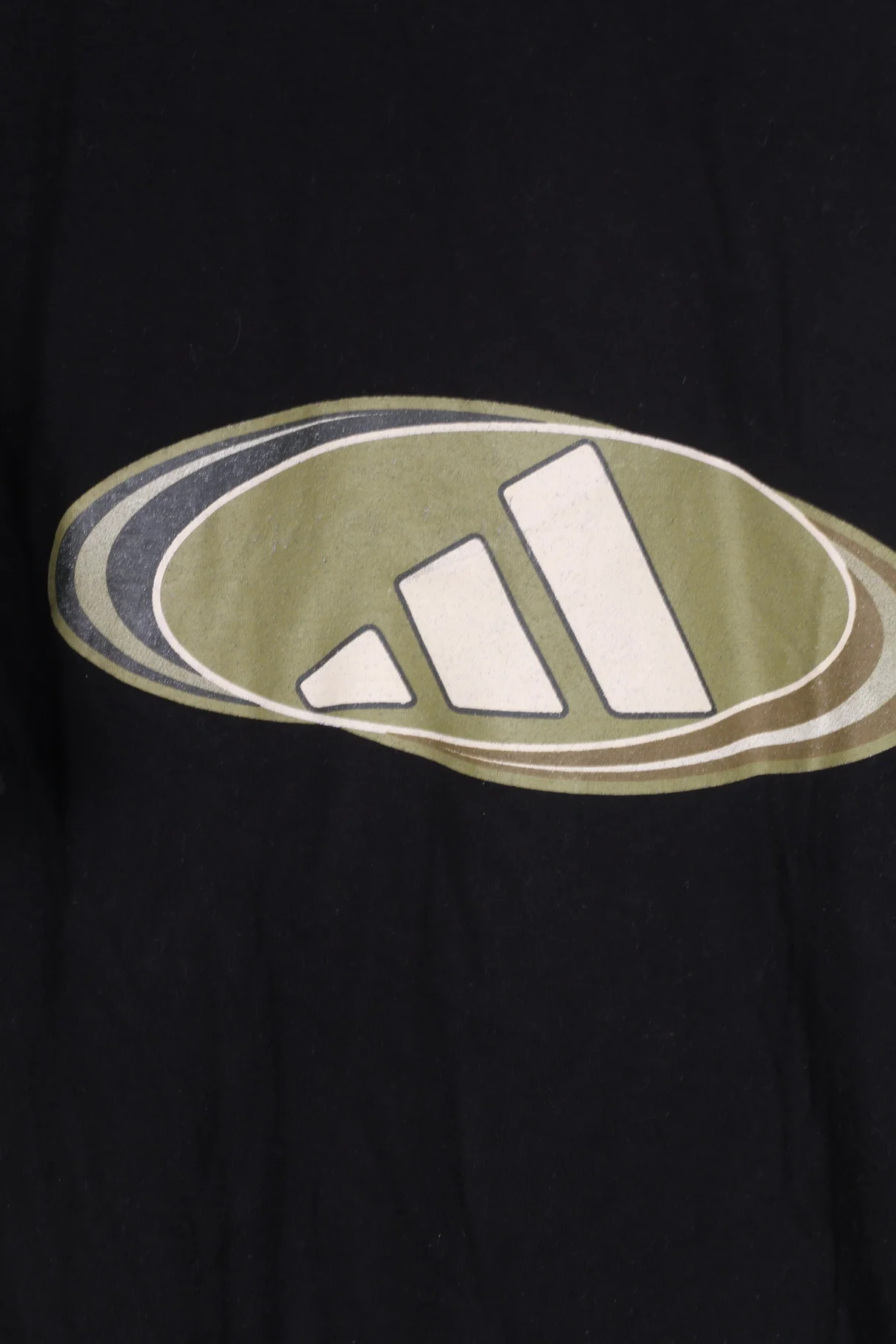 Adidas Mens M Graphic Shirt Black Cotton Crew Neck Sport - Image 3