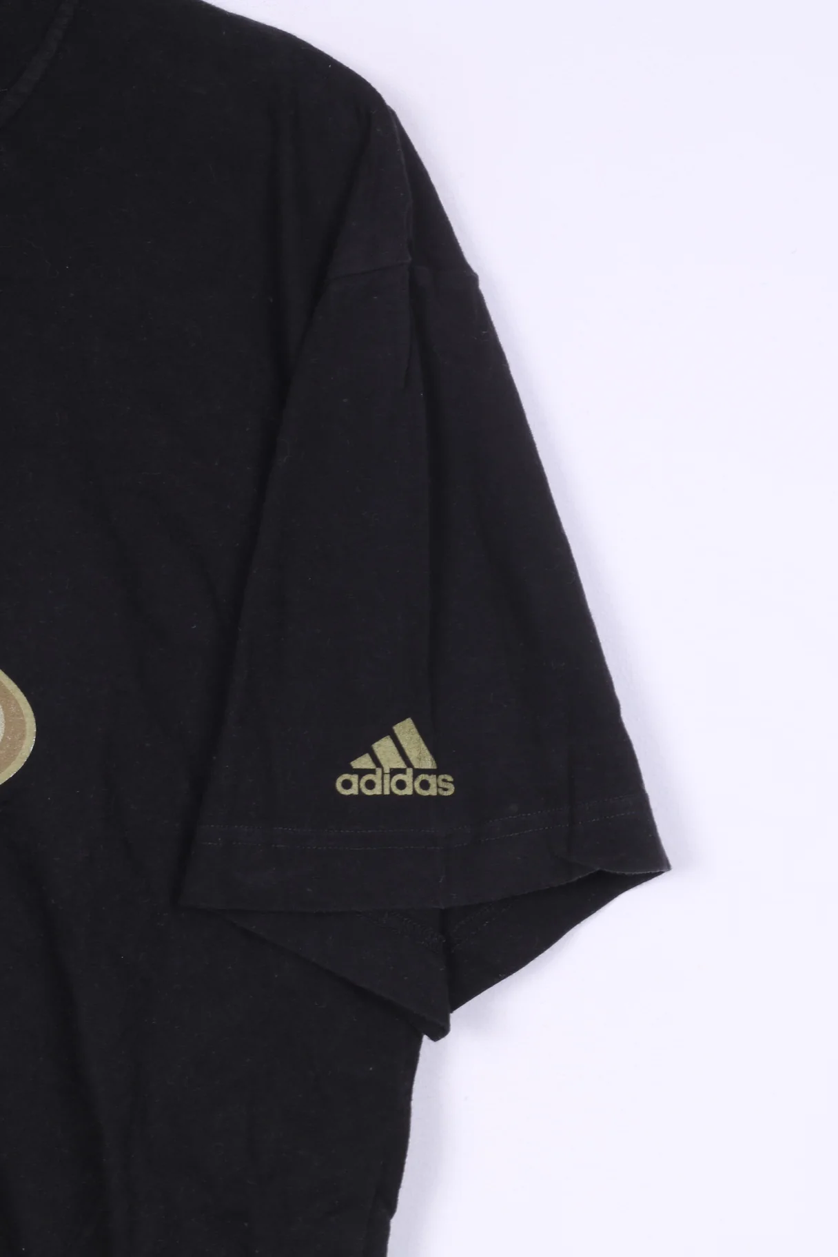 Adidas Mens M Graphic Shirt Black Cotton Crew Neck Sport - Image 4