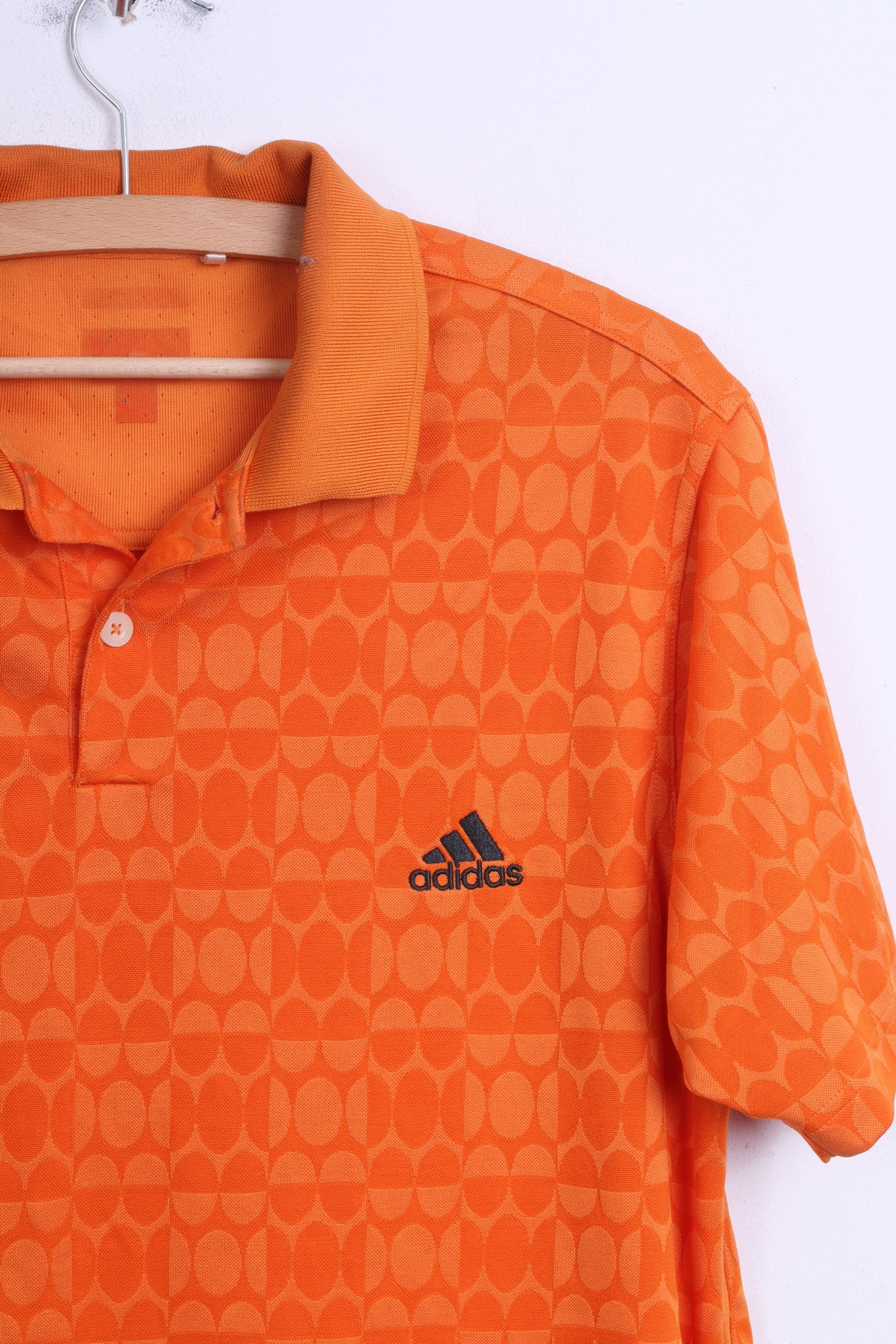 Adidas Mens M Polo Shirt Orange Sport Training - Image 2