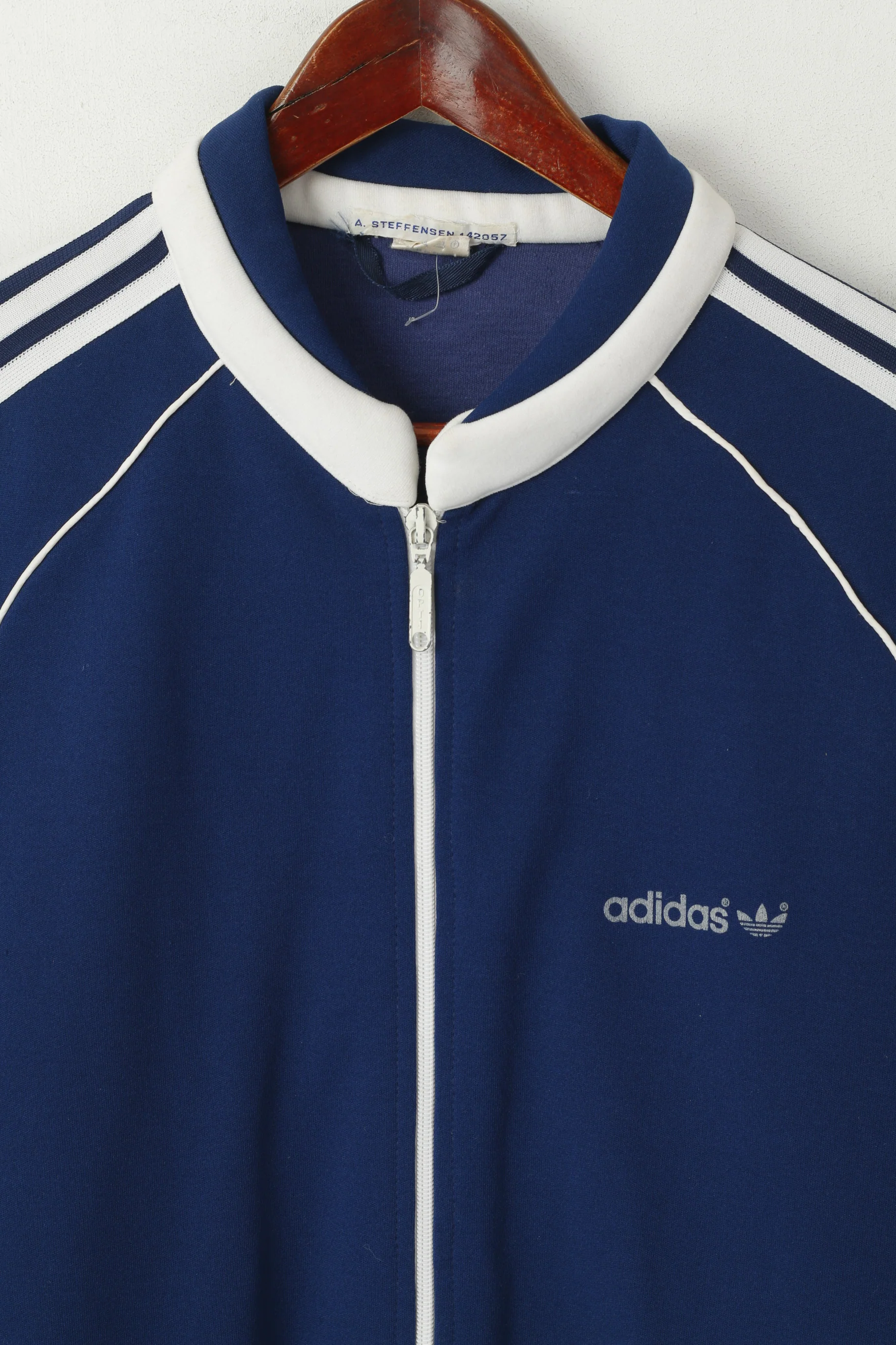 Adidas Real Vintage 70s Beckenbauer Men 52 L Track Jacket Navy Tracksuit Finland Top - Image 3