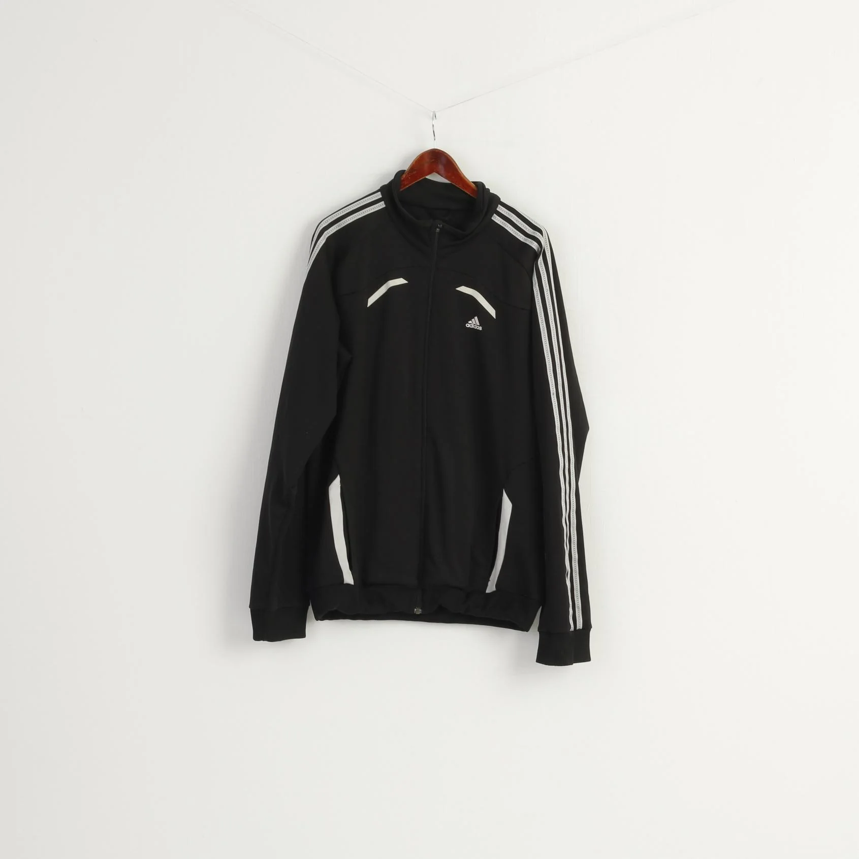 Adidas Vintage Men's Track Jacket - Black 3-Stripe (Size XL approx.) - Image 2