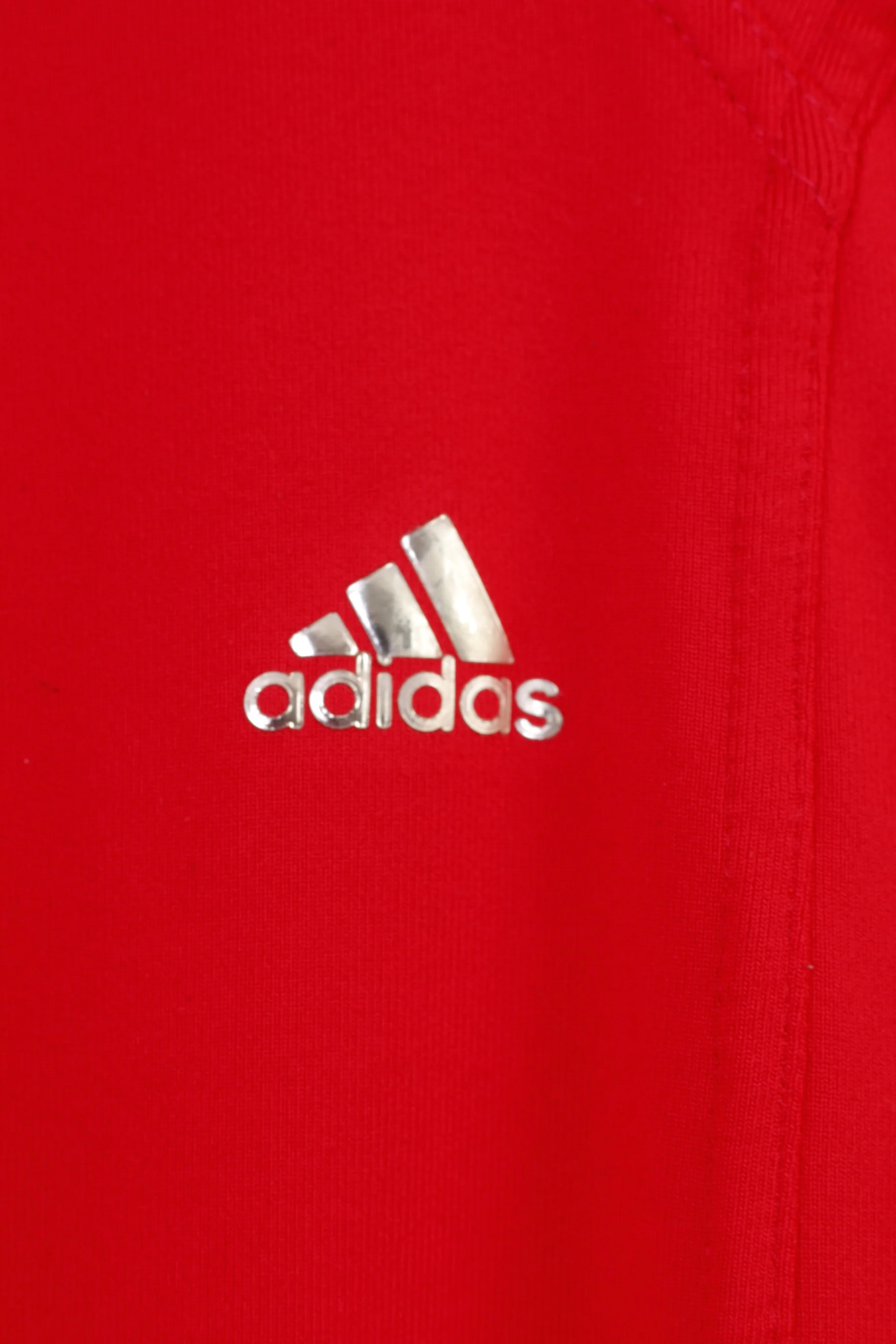 Adidas Woman 42 16 Trousers Red 3Stripes Zipper Wide Legs Sport Top - Image 4