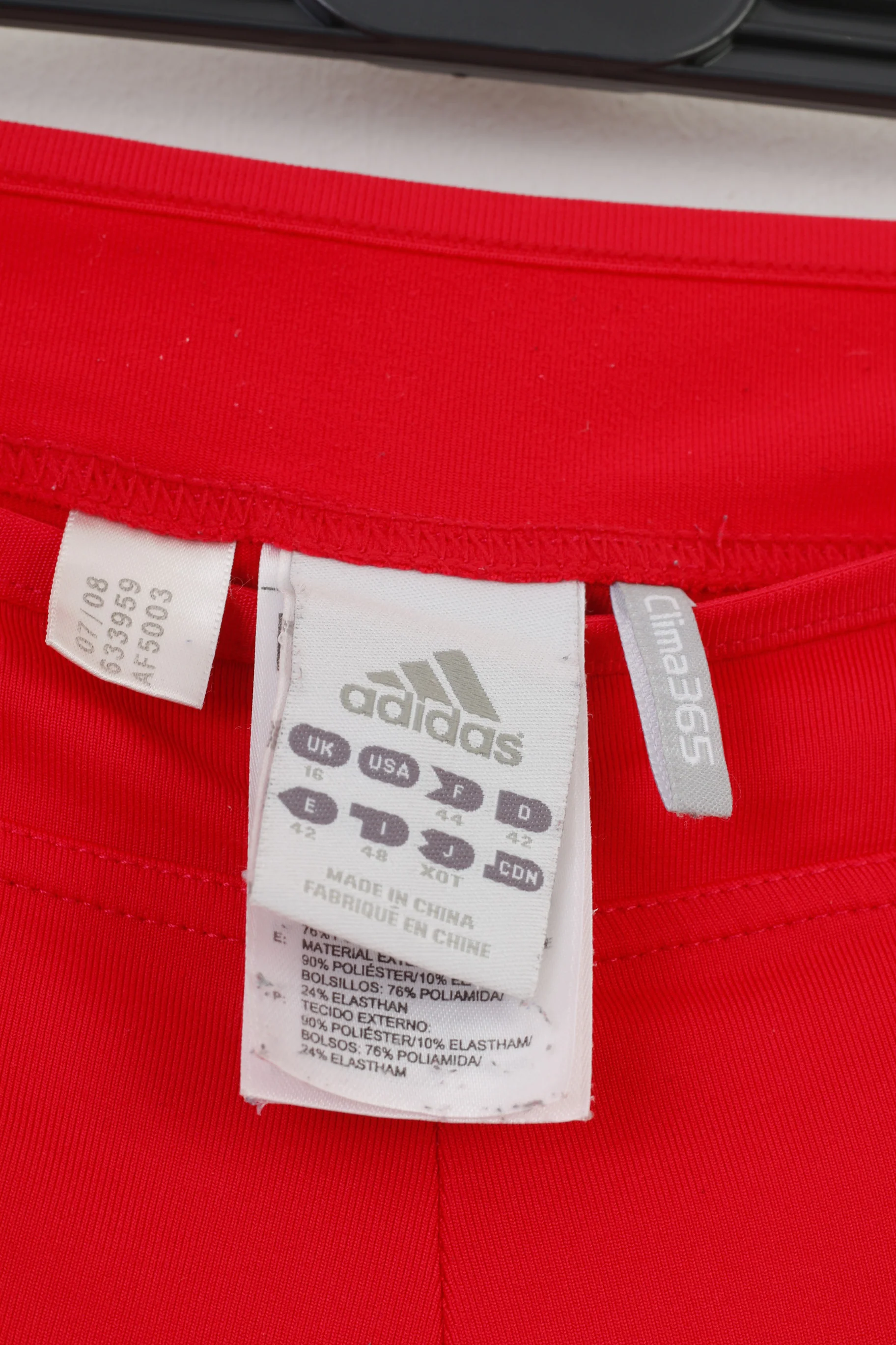 Adidas Woman 42 16 Trousers Red 3Stripes Zipper Wide Legs Sport Top - Image 5