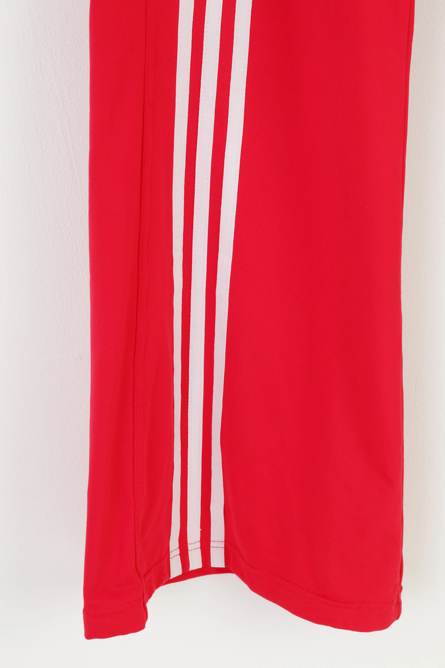 Adidas Woman 42 16 Trousers Red 3Stripes Zipper Wide Legs Sport Top - Image 7
