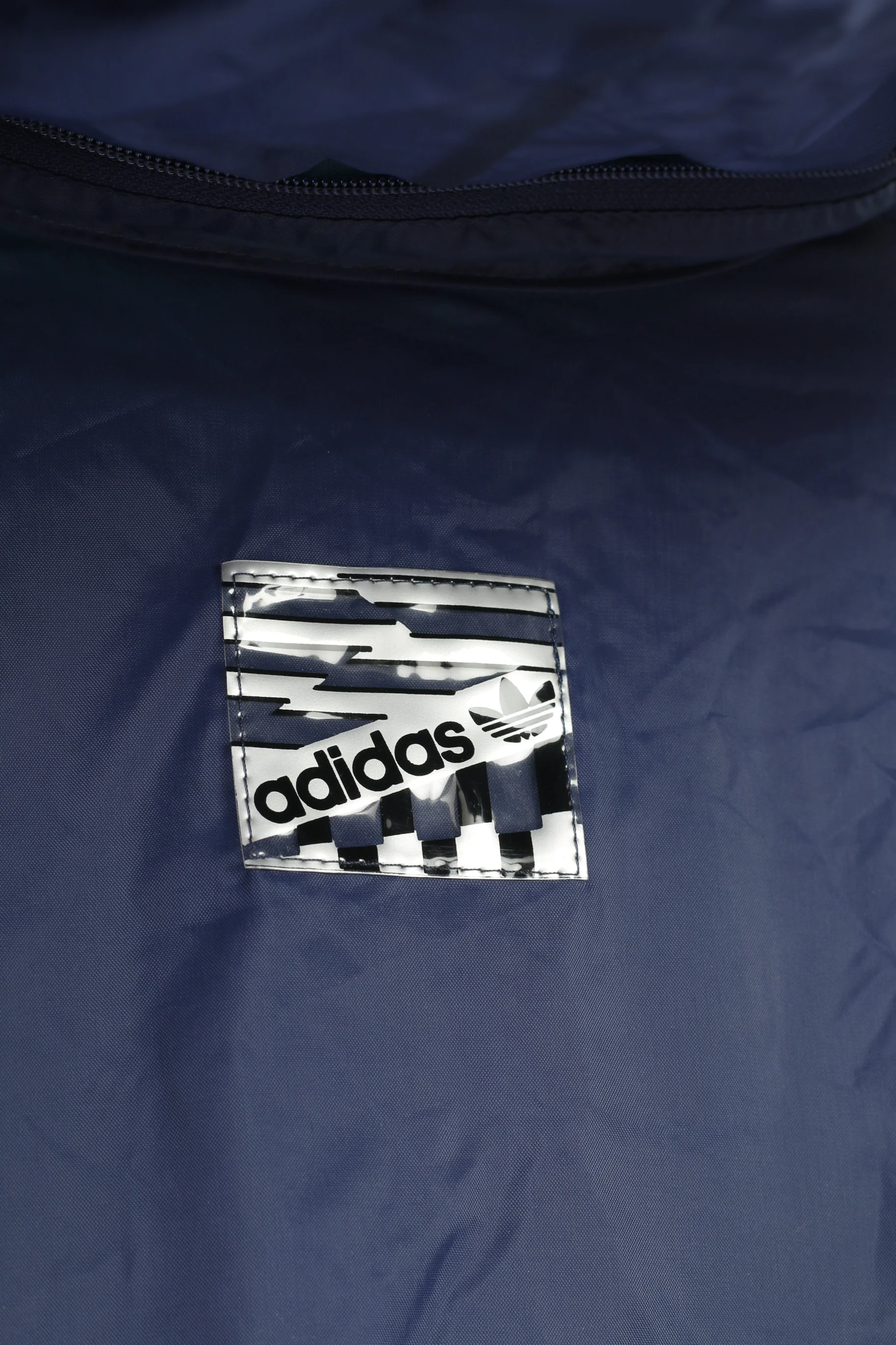 Adidas Men 186 L Jacket Navy Vintage 90s Blue Waterproof Full Zipper Hood Top - Image 7