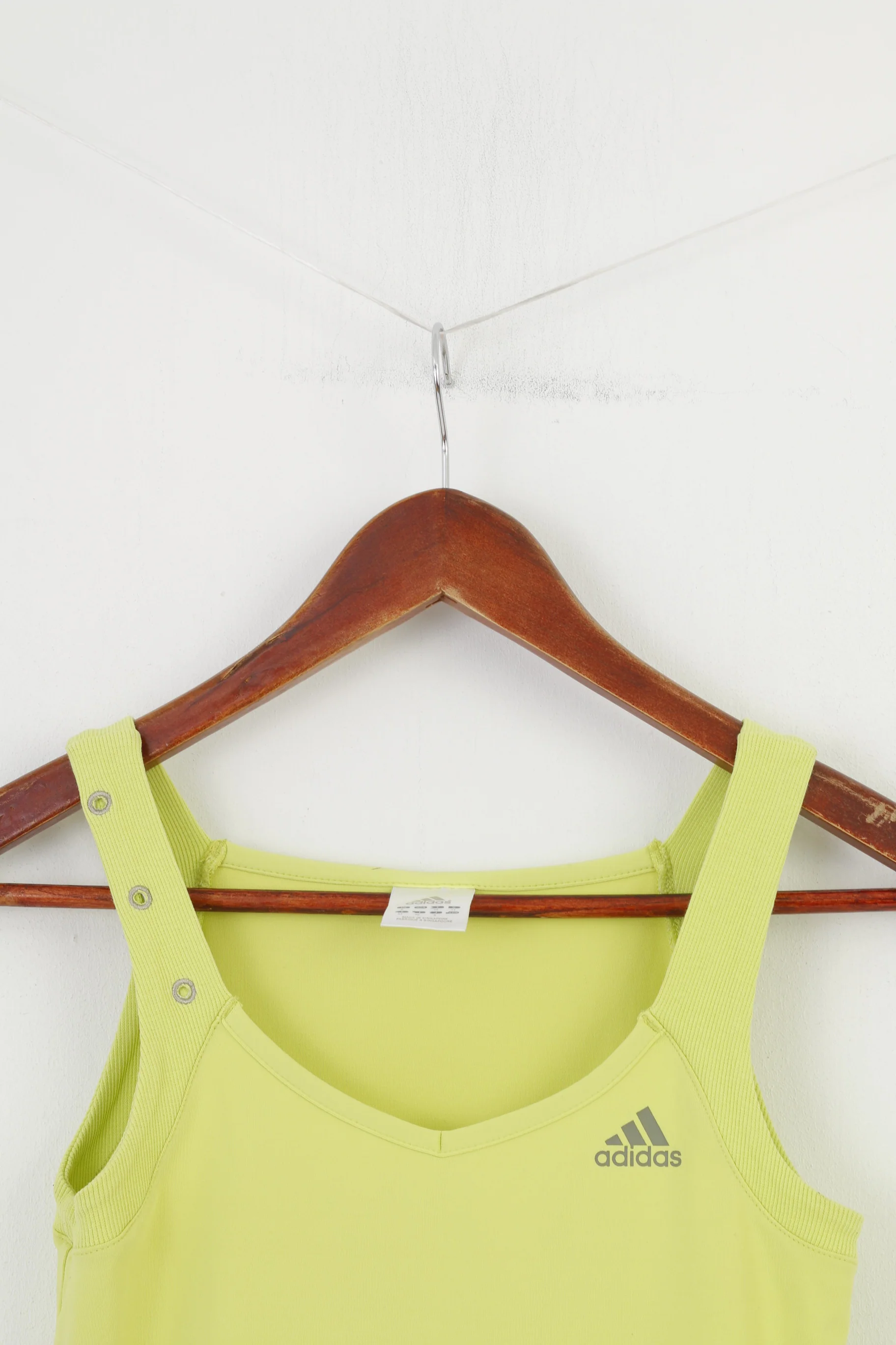 Adidas Woman 8 XS Shirt Green Sleeveless Waist SportWear Gym Training Top - Image 2