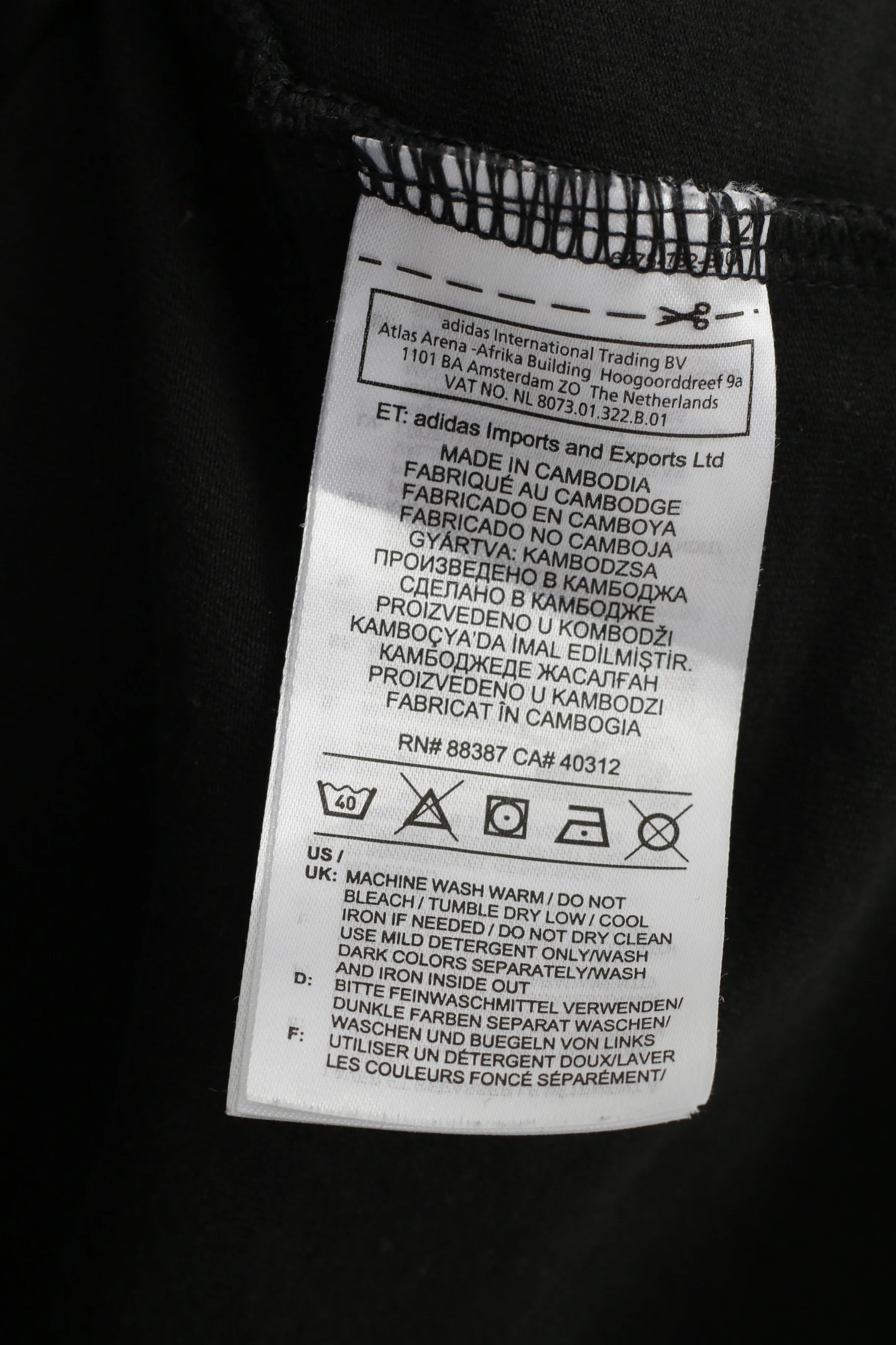Adidas Woman XS Shirt  Cotton Black Long Sleeve 3Stripes Classic Top - Image 5