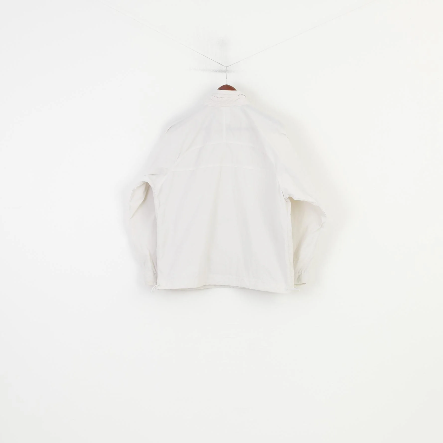 Adidas Women 12 M Jacket Zip Neck White Collar Nylon 90s Pockets Vintage Top - Image 8