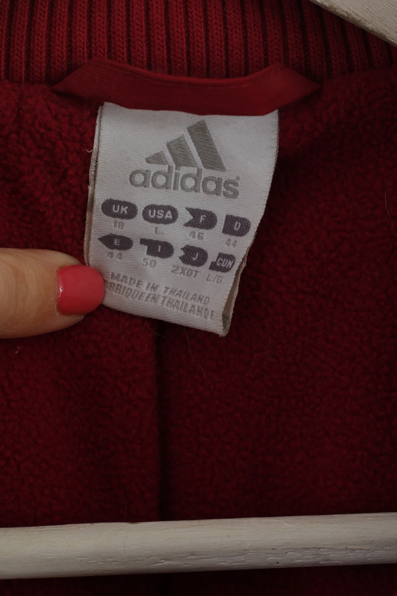 Adidas Women 18 L Jacket Maroon Padded Nylon Zip Up Bomber Warm Top - Image 5