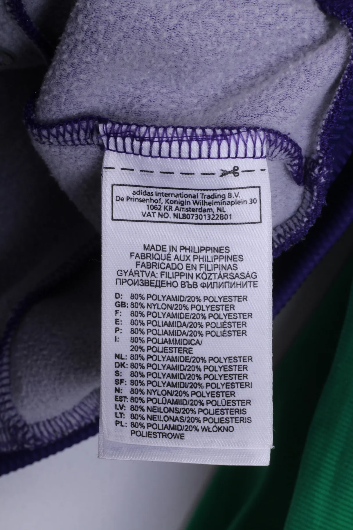 Adidas Womens 42 M Sweatshirt Full Zipper Bomber Bomber Purple - Image 6