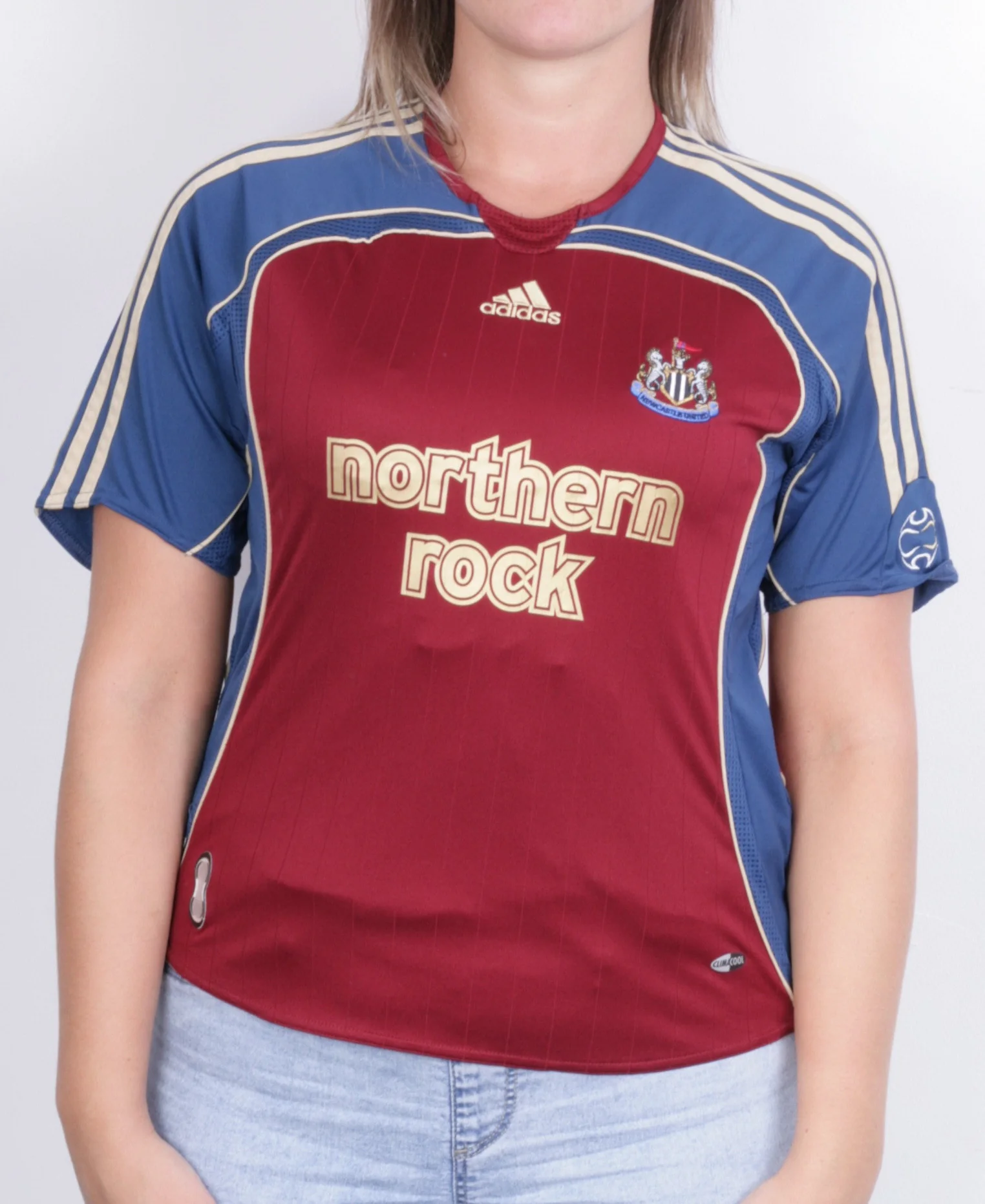 Adidas Womens M Shirt Newcastle United Short Sleeve Maroon Northern Rock Football - Image 2