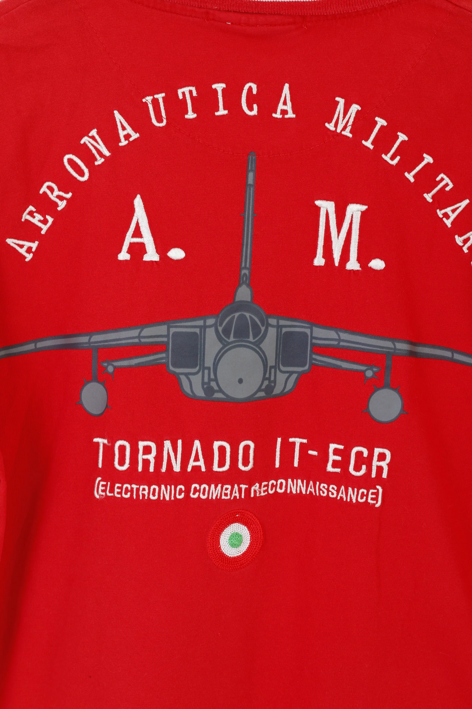 Aeronautica Militare Men L (M) Polo Shirt Red Cotton Tornado It-Ecr Pique Top - Image 6