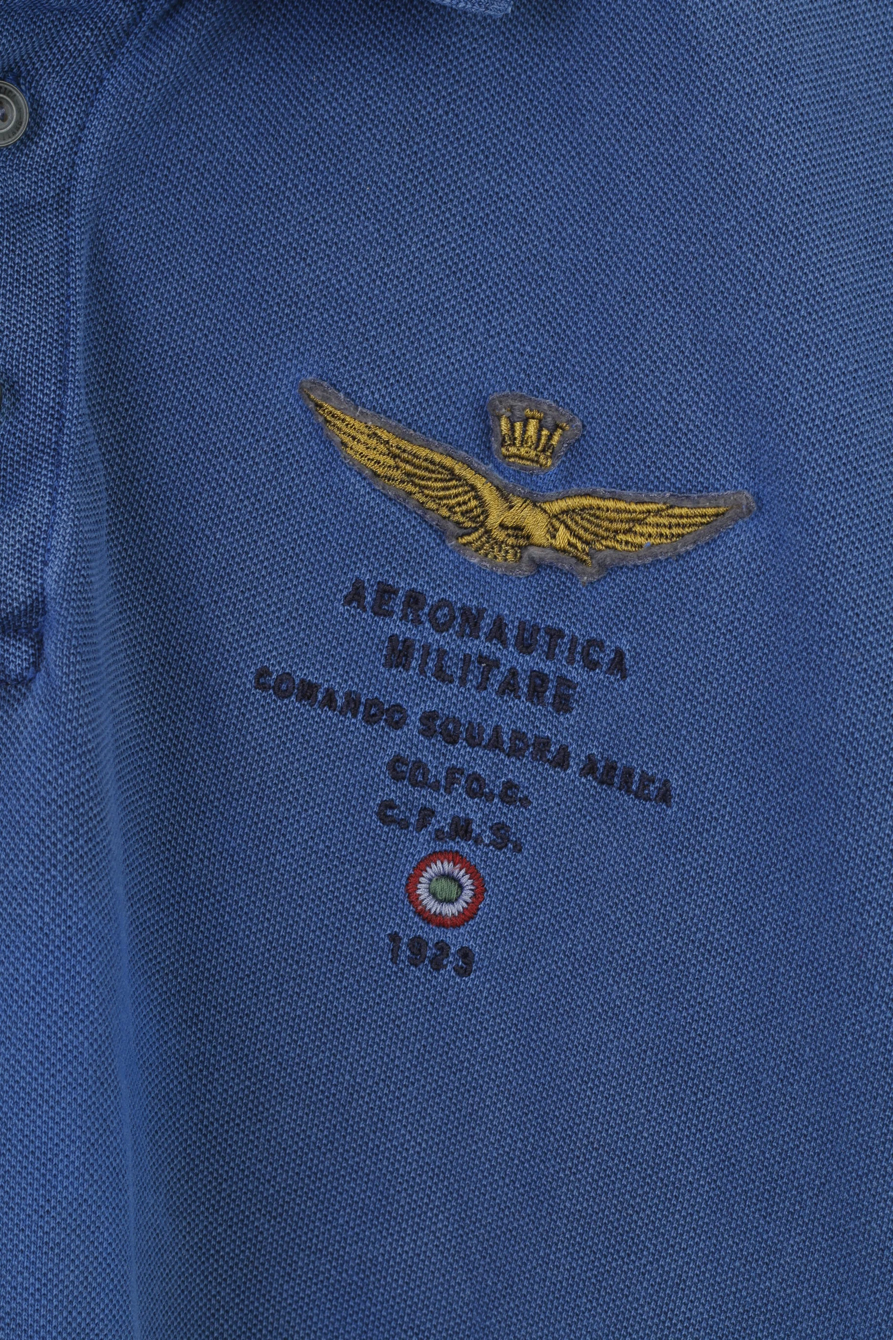 Aeronautica Militare Men XXL Polo Shirt Navy Blue Collar Detailed Buttons Long Sleeve Top - Image 3