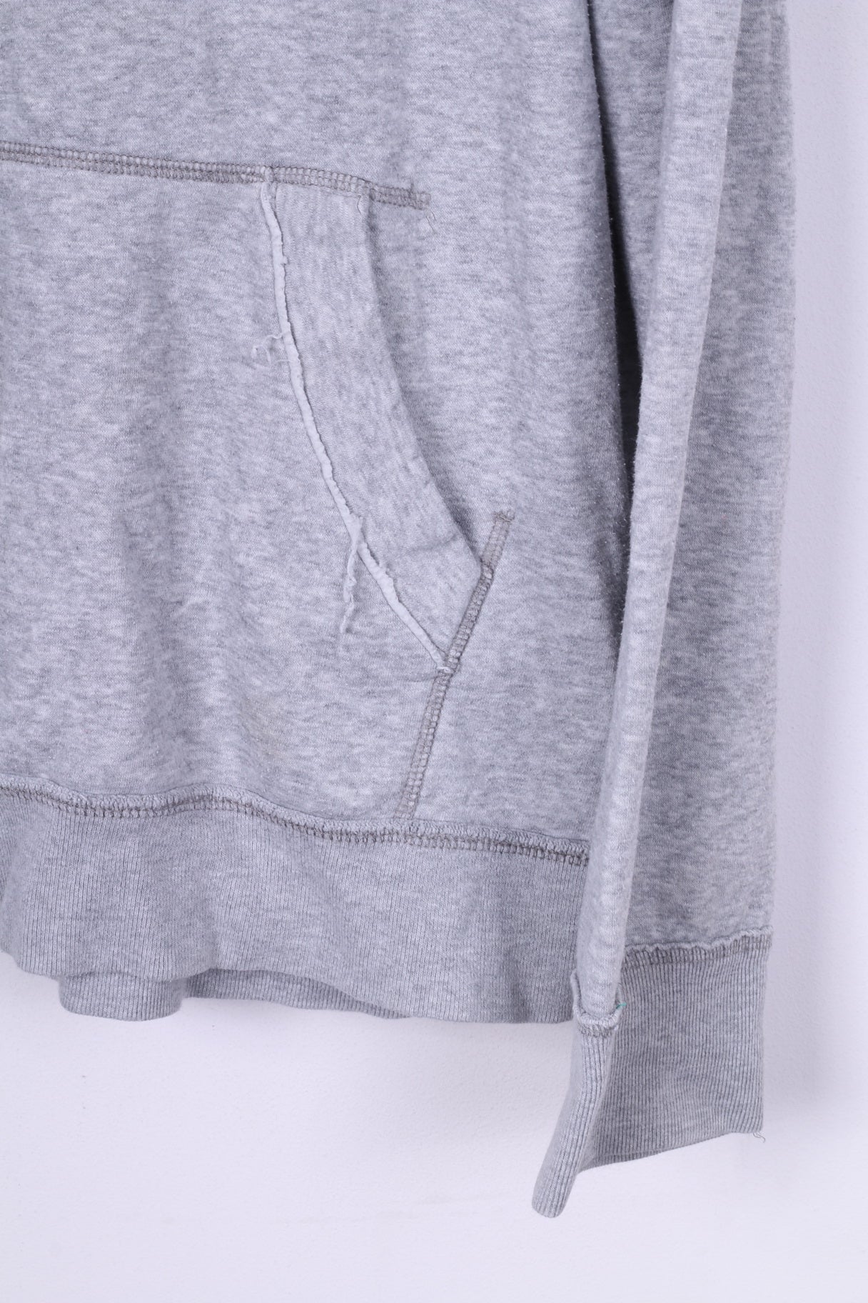 Aeropostale Mens L Jumper Sweatshirt Hooded Zip Neck Cotton Sportswear Grey - Image 3