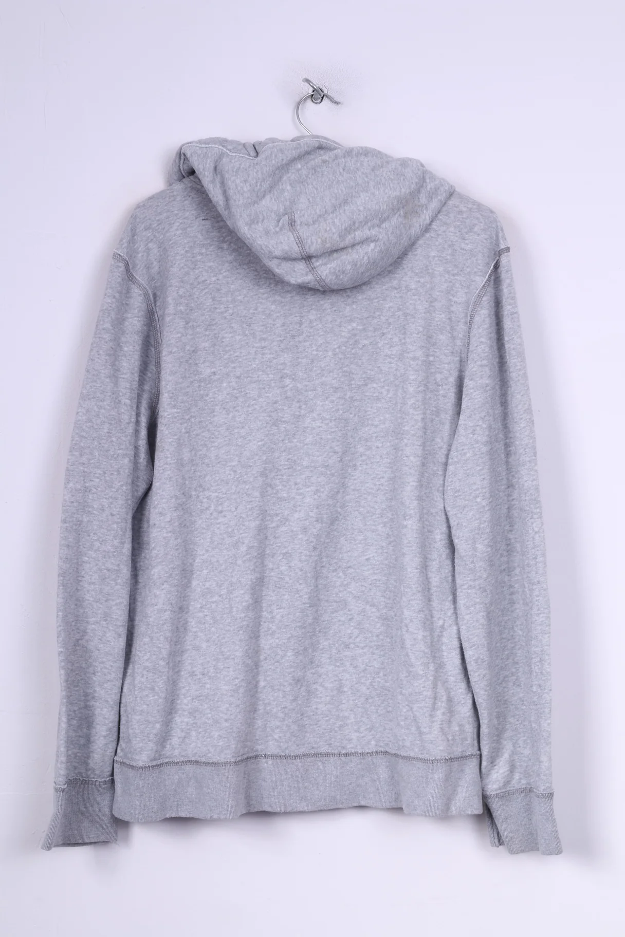 Aeropostale Mens L Jumper Sweatshirt Hooded Zip Neck Cotton Sportswear Grey - Image 6