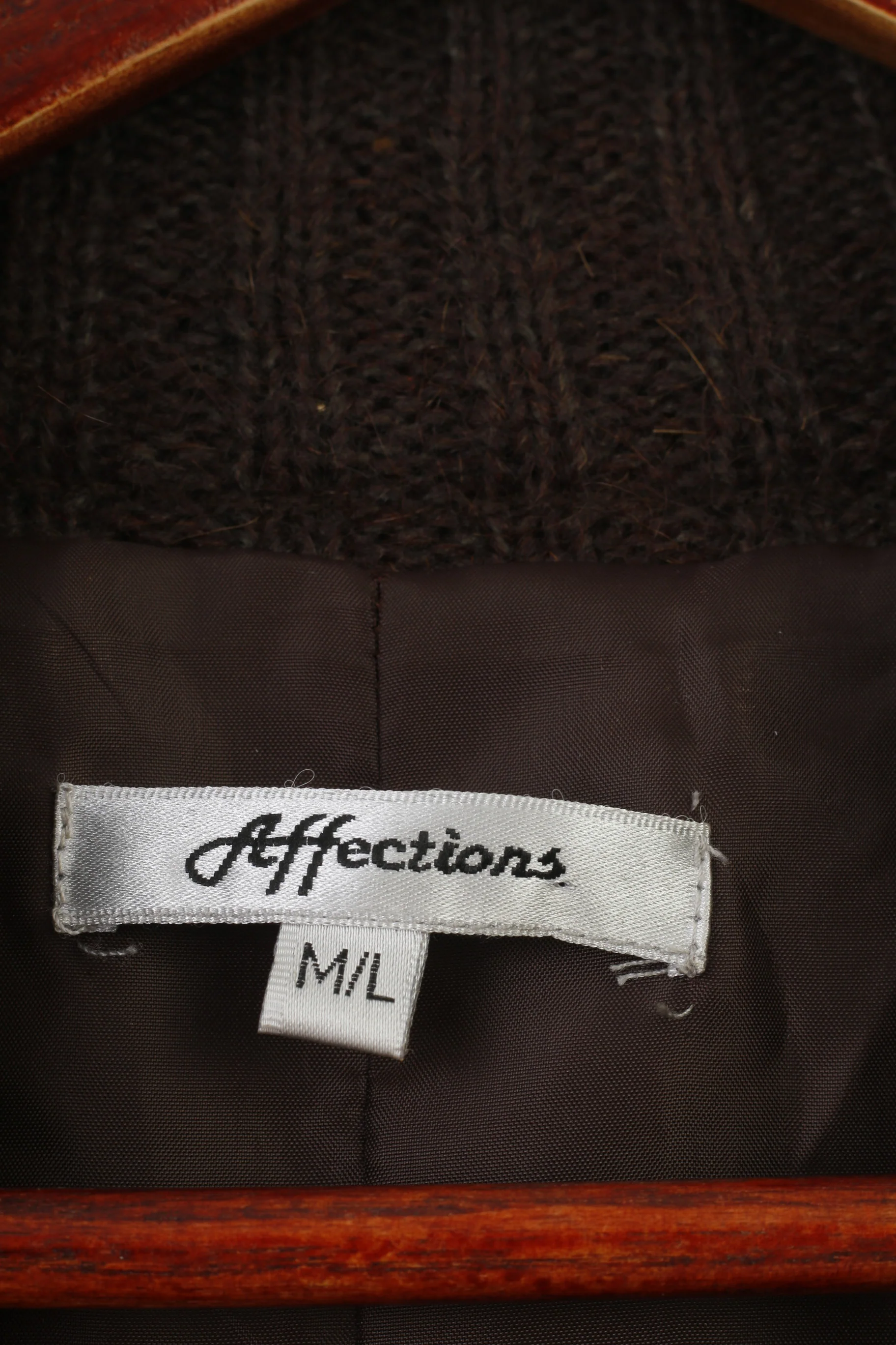 Affections Woman M/L Jumper Khaki Flower Wool Bottoms Shoulder Pads Vintage Sweater Classic Top - Image 5