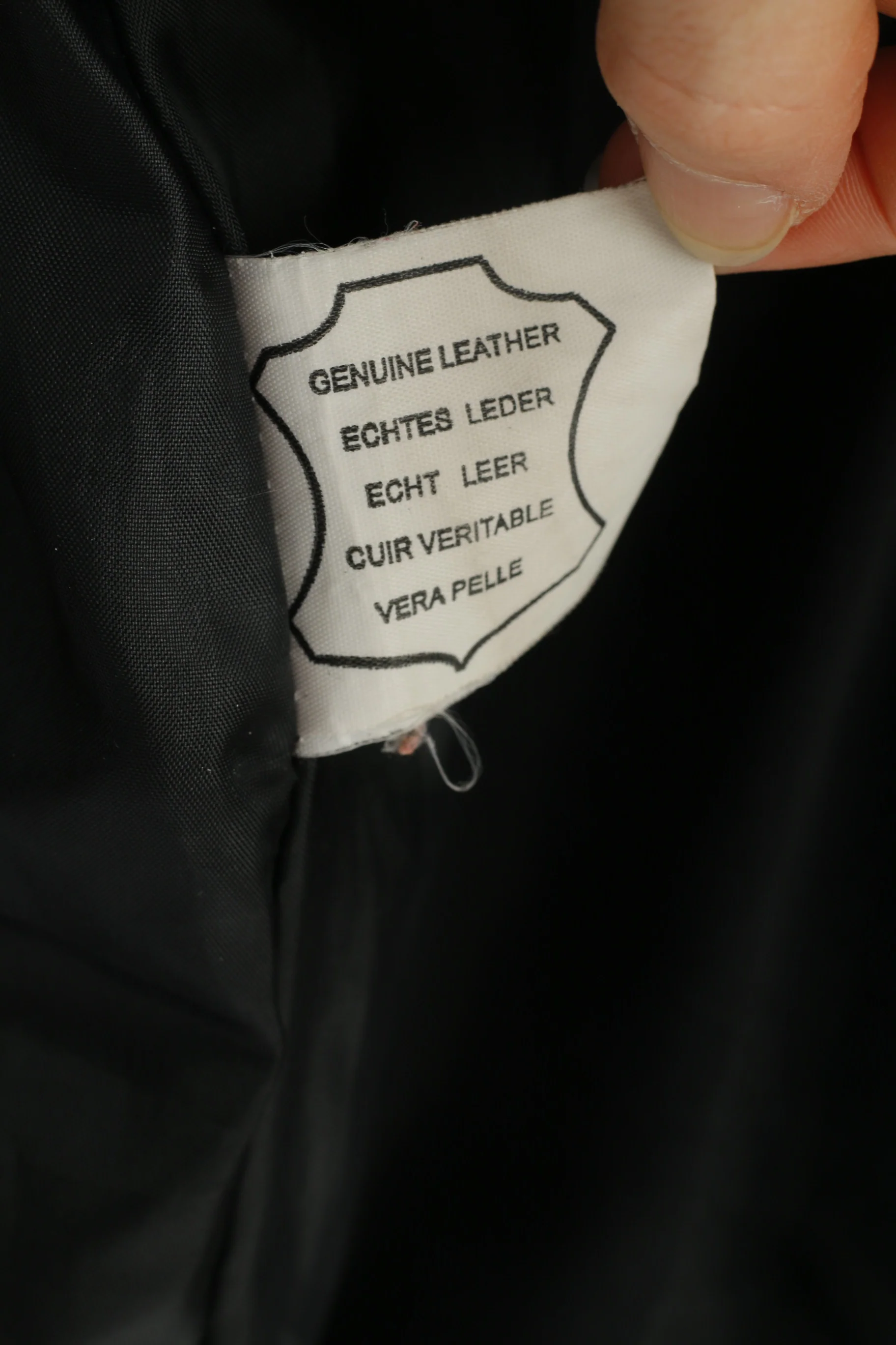 Alberto Tesatti Creation Woman XL Leather Jacket Black Full Zipper Collar Shoulder Pads Vintage - Image 9