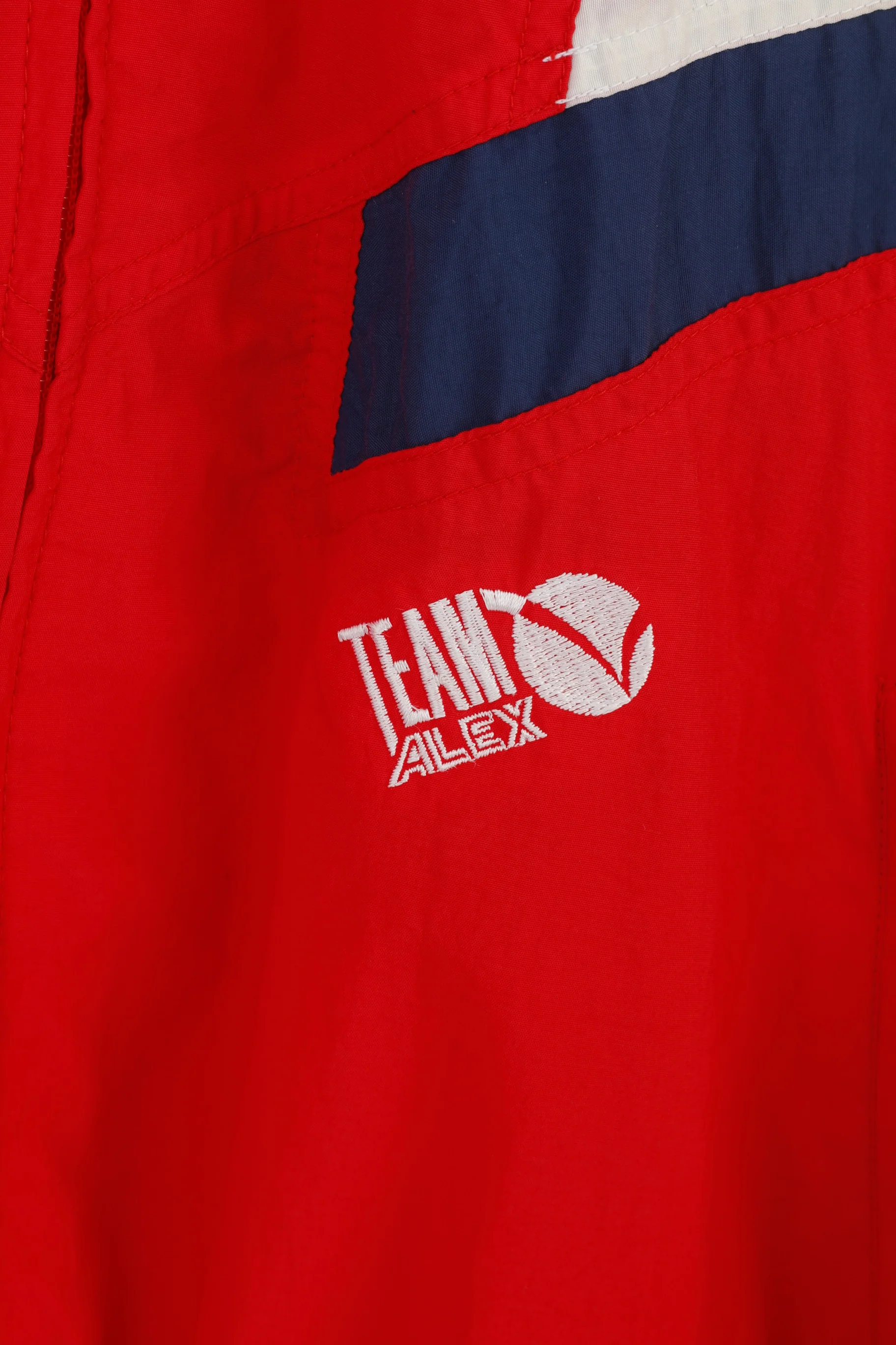 Alex Athletics Men M Jacket Vintage Red Full Zipper 90s Oldschool Polyamid Top - Image 5