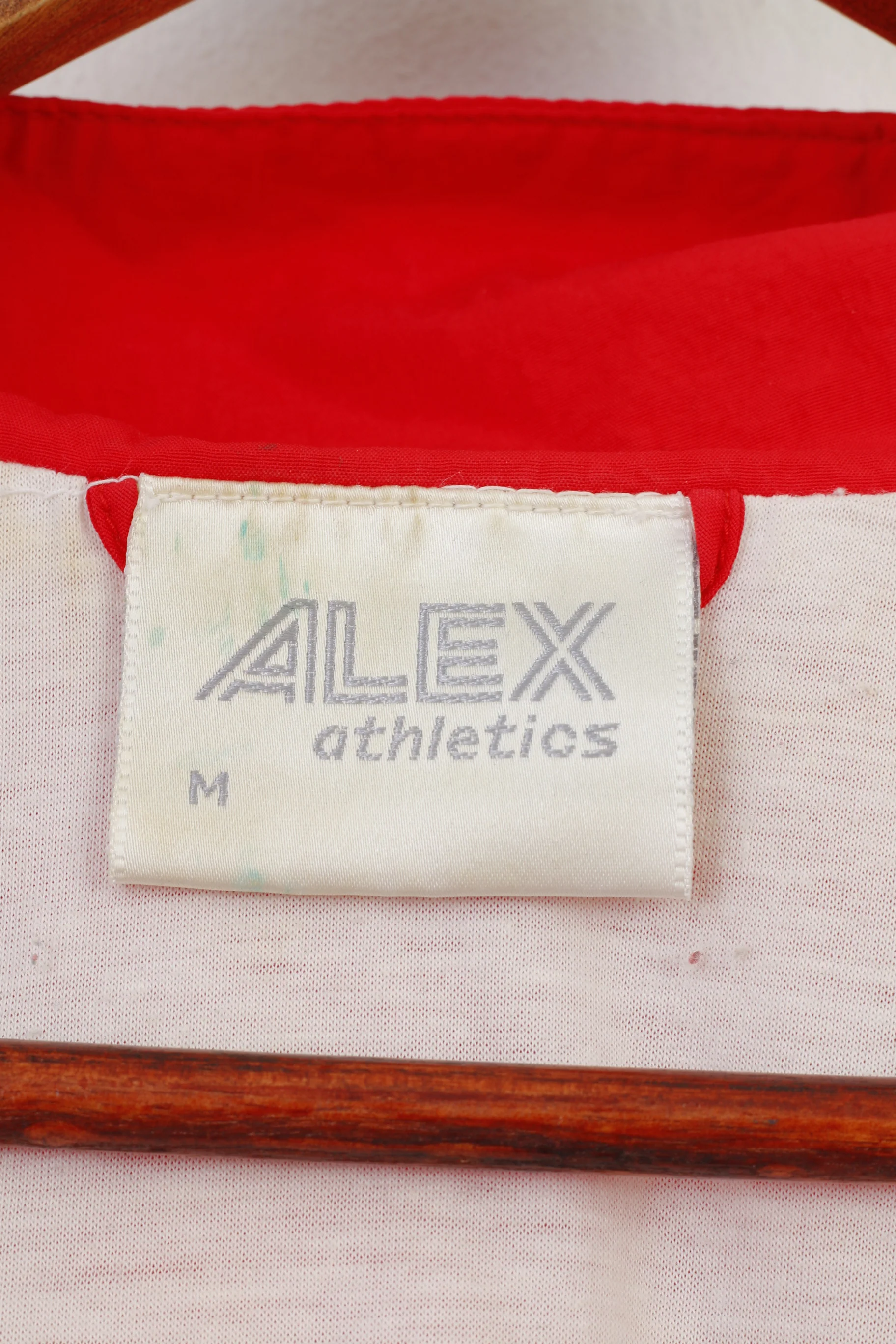 Alex Athletics Men M Jacket Vintage Red Full Zipper 90s Oldschool Polyamid Top - Image 6