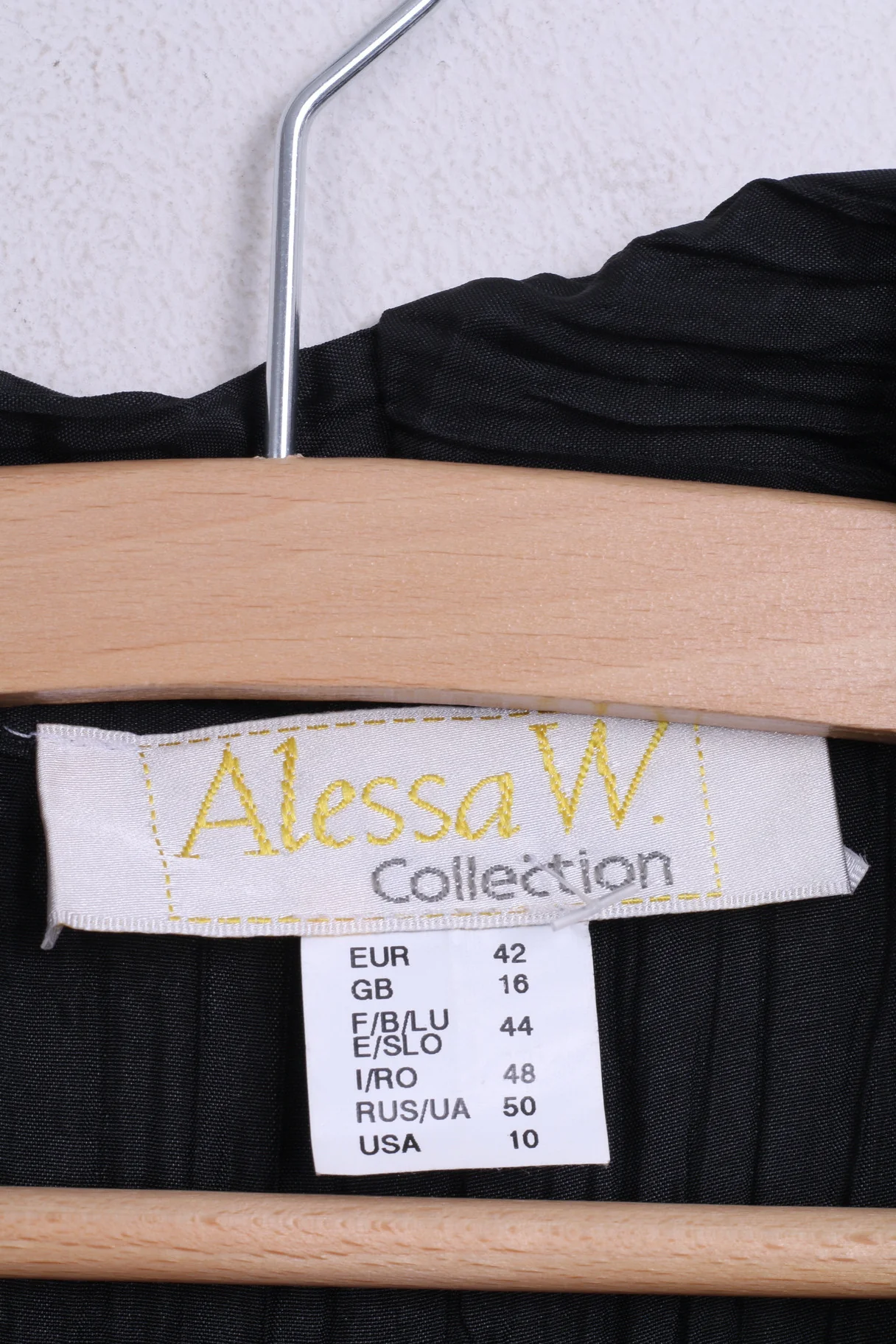 Allessa W.Collection Womens 16 XXL Blouse Ruffle Black Vintage - Image 4
