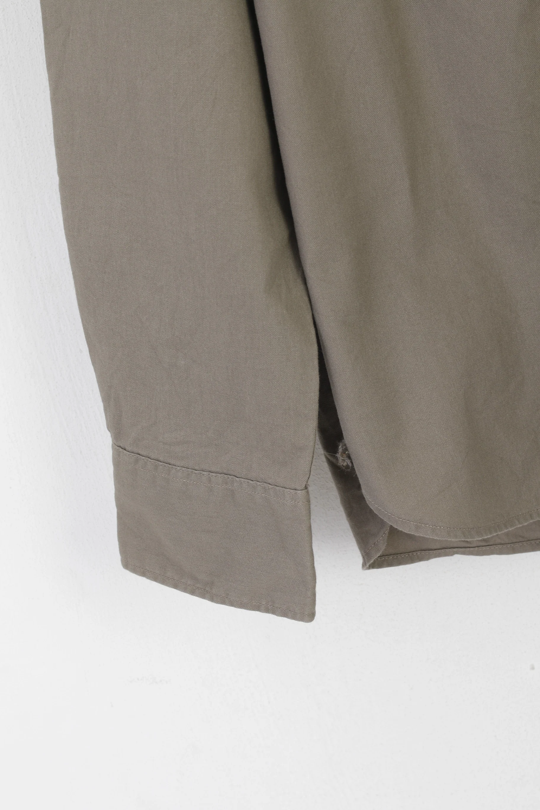 AllSaints Men XS Casual Shirt Brown Cotton Redondo Plain Long Sleeve Top - Image 4