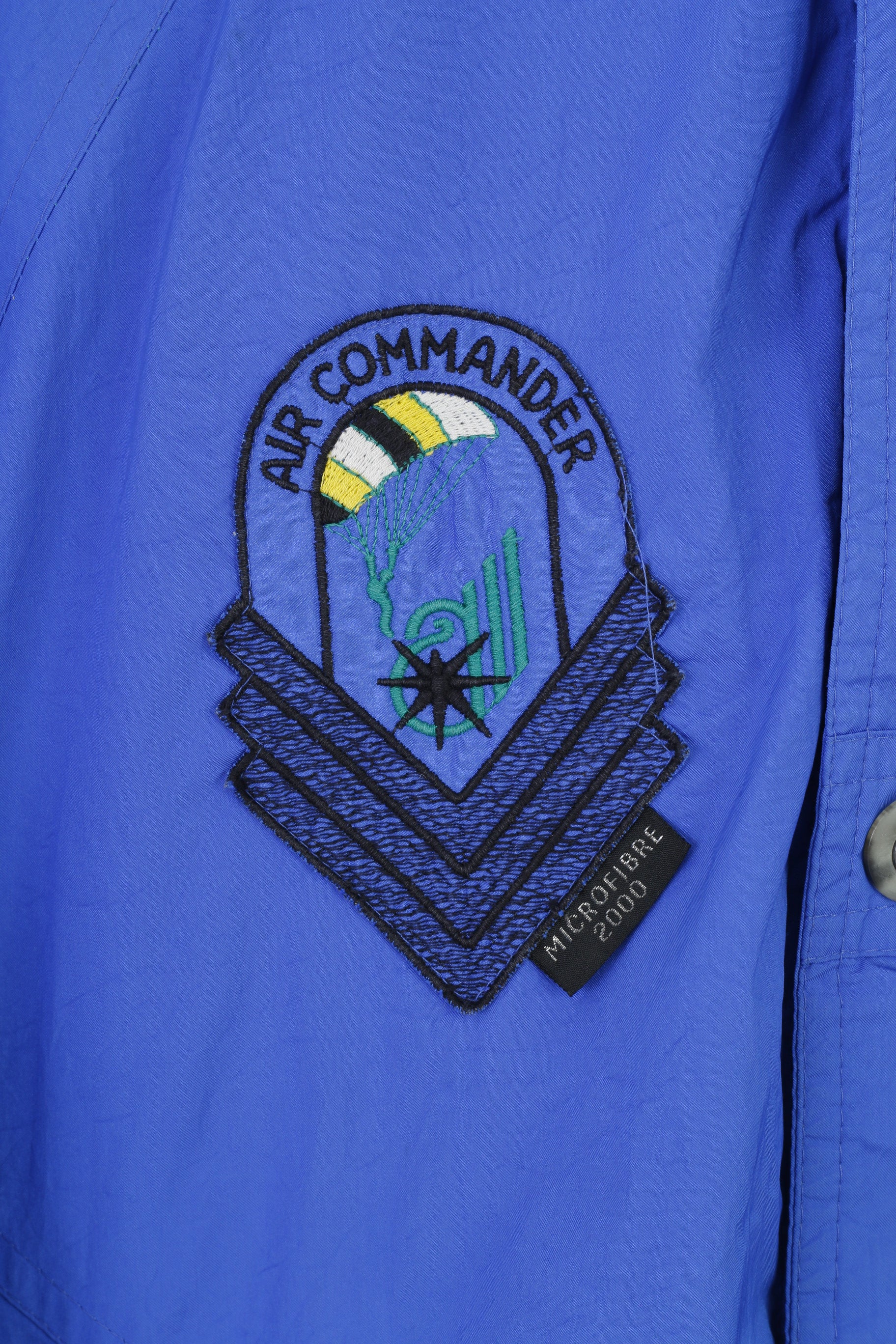 Allsport Men 50 XL Jacket Blue Full Zipper Air Commander Microfibre 2000 Shoulder Pads Padded Vintage 90s Top - Image 5