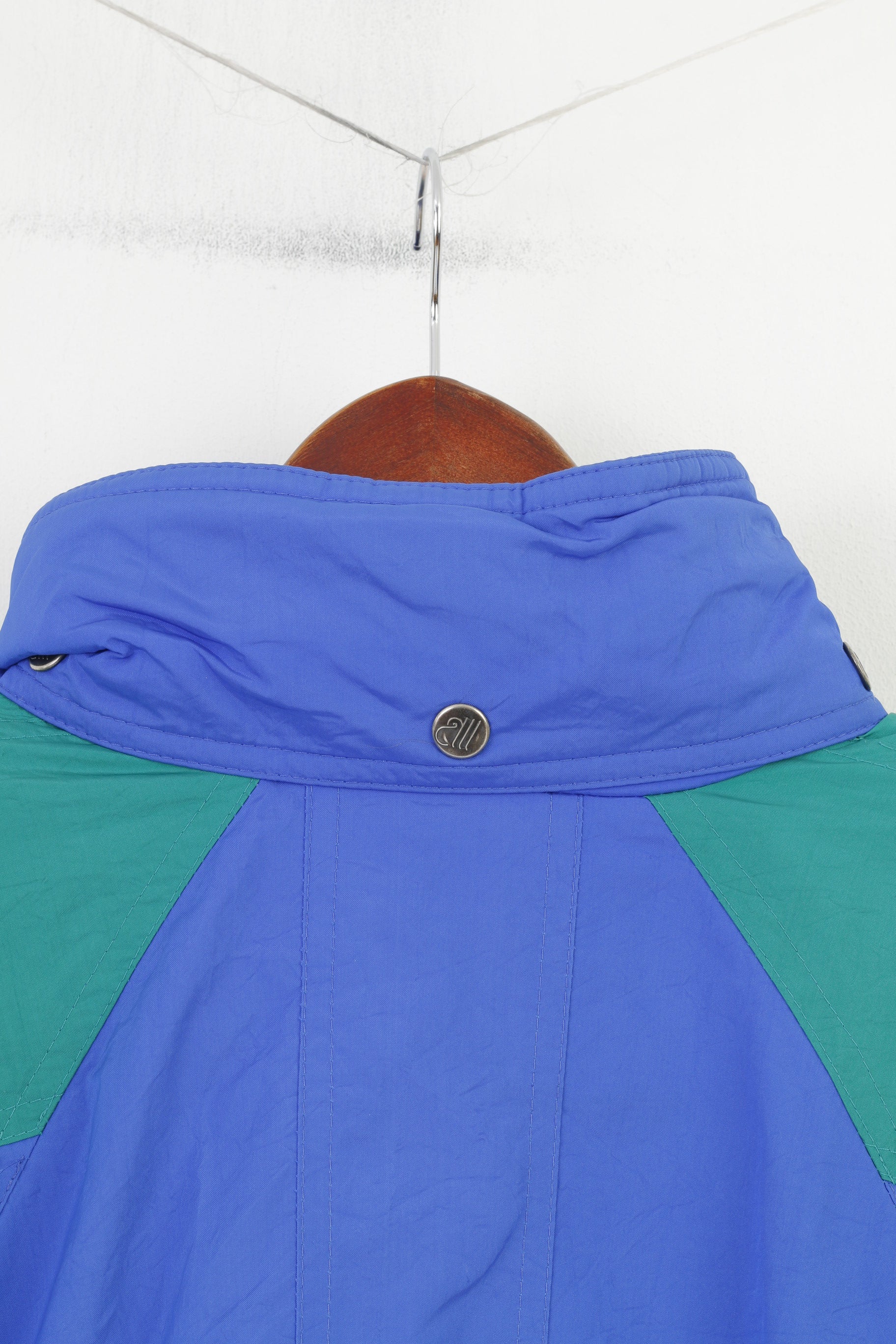 Allsport Men 50 XL Jacket Blue Full Zipper Air Commander Microfibre 2000 Shoulder Pads Padded Vintage 90s Top - Image 9