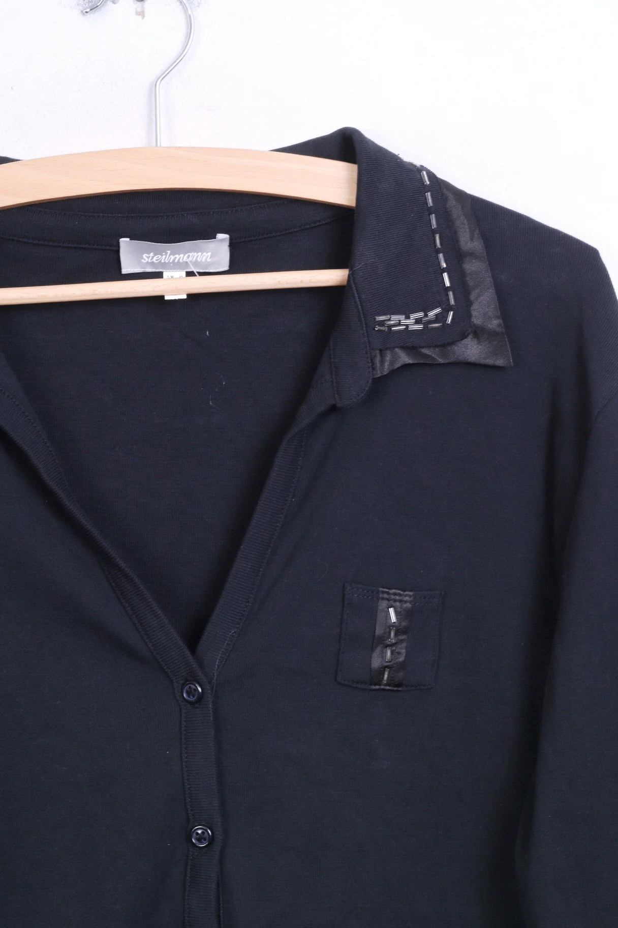 Steilmann Womens 16 XL Blouse Black Single Breasted - Image 3