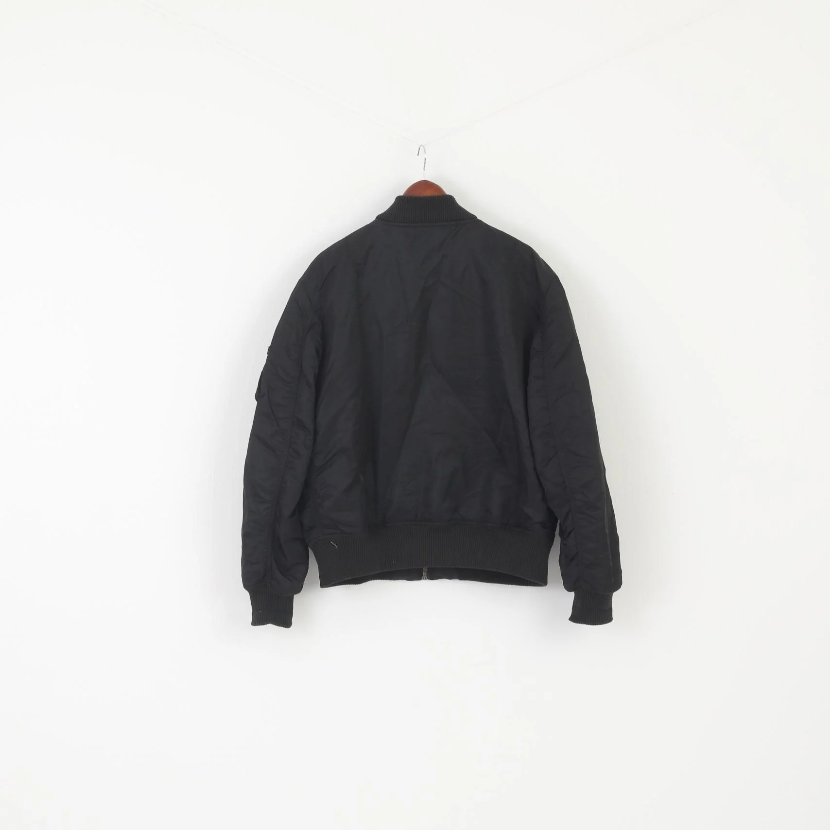 Alpha Industries Inc Men XL Jacket Black Nylon Military Full Zipper Bomber Casual Top - Image 10