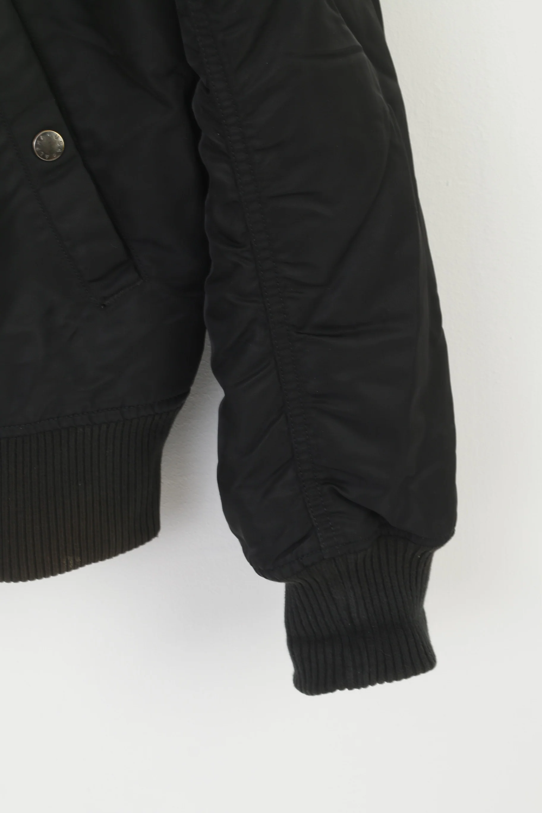 Alpha Industries Inc Men XL Jacket Black Nylon Military Full Zipper Bomber Casual Top - Image 4