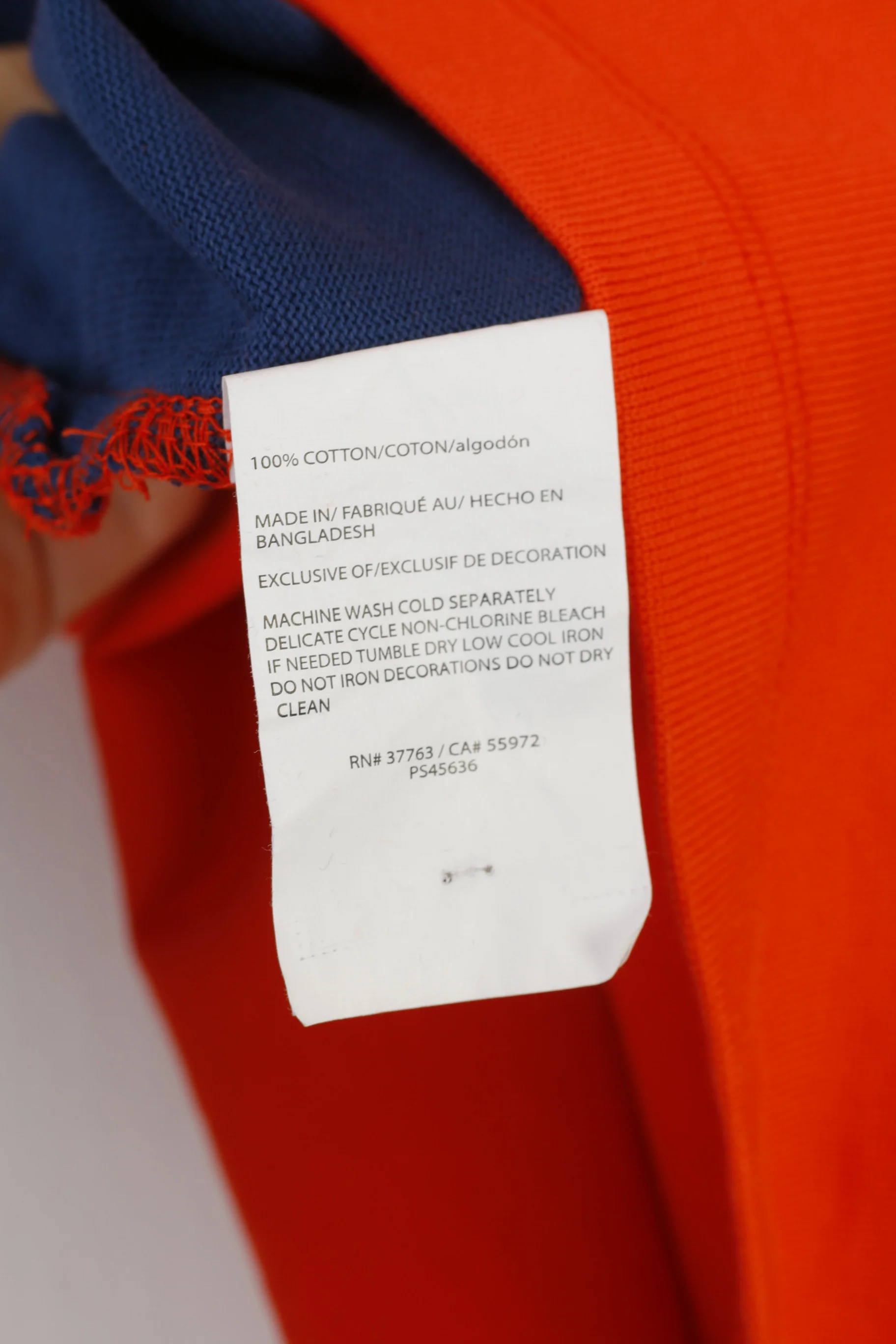 America Perry Ellis Men M Polo Shirt Long Sleeve Collar Orange Striped Cotton Vintage Top - Image 6