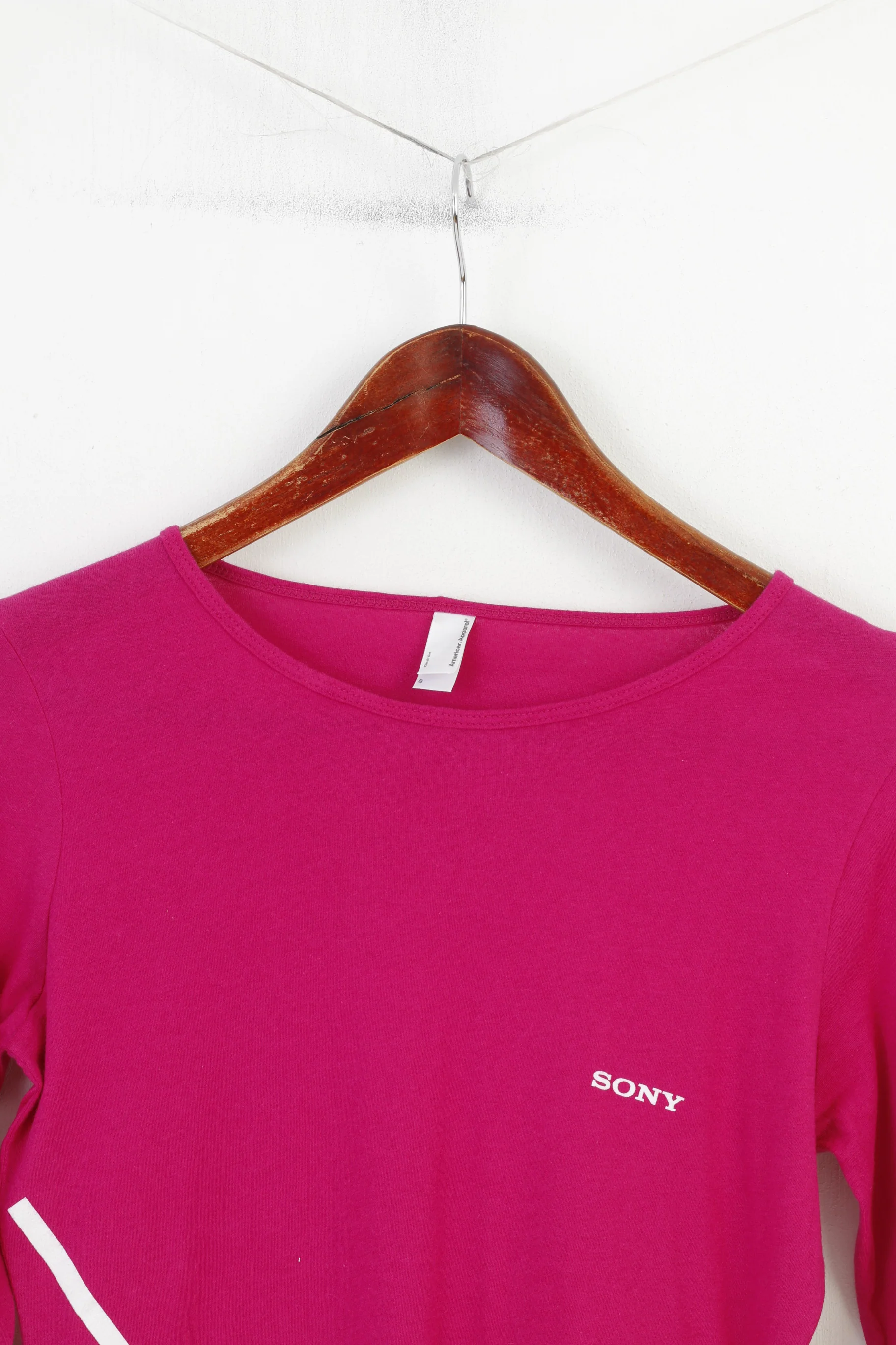American Apparel Sony Women S Shirt Long Sleeve Purple Cotton Crew Neck Top - Image 2