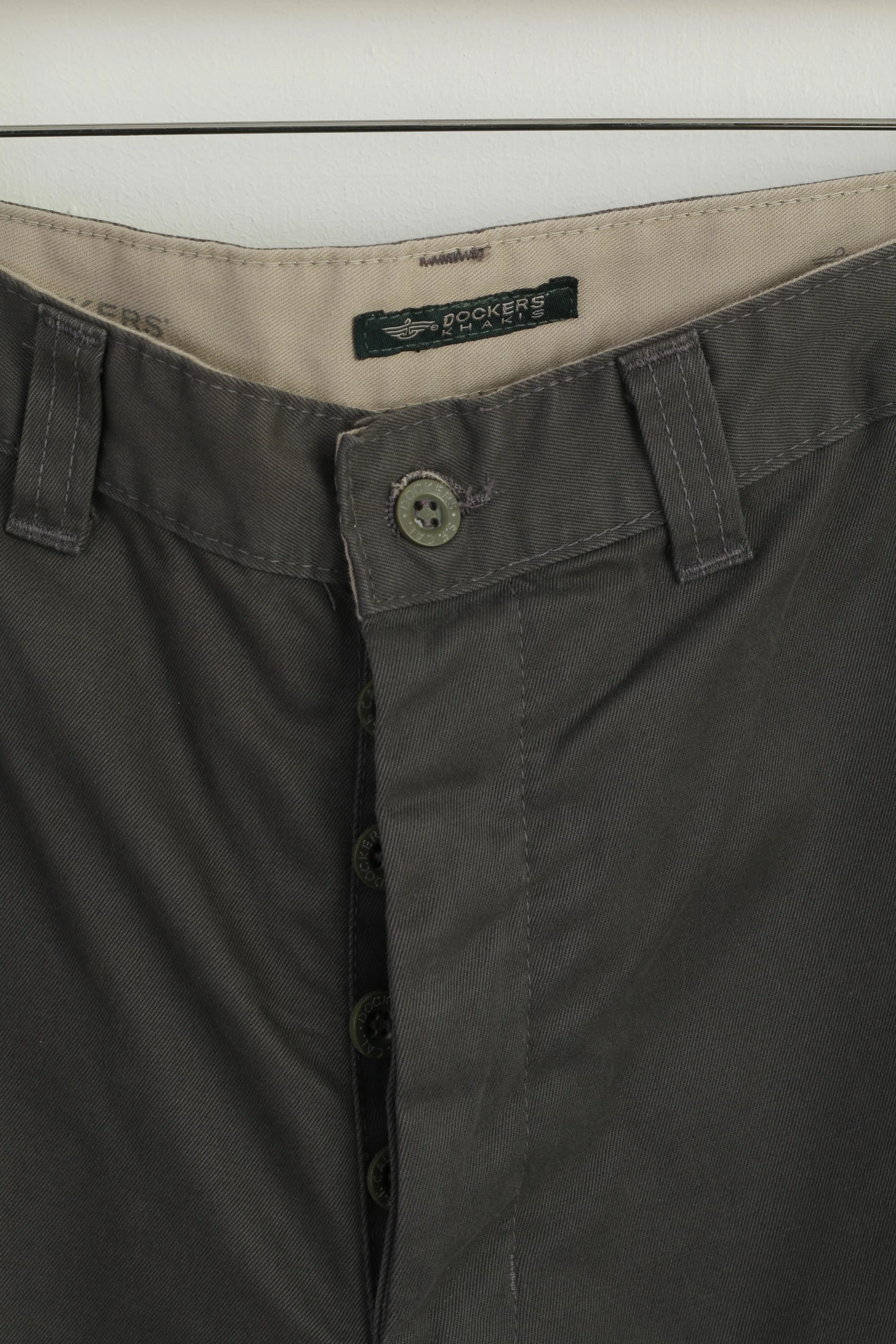 Dockers Khakis Men 32 Trousers Gray 100% Cotton Classic Straight Pants - Image 2