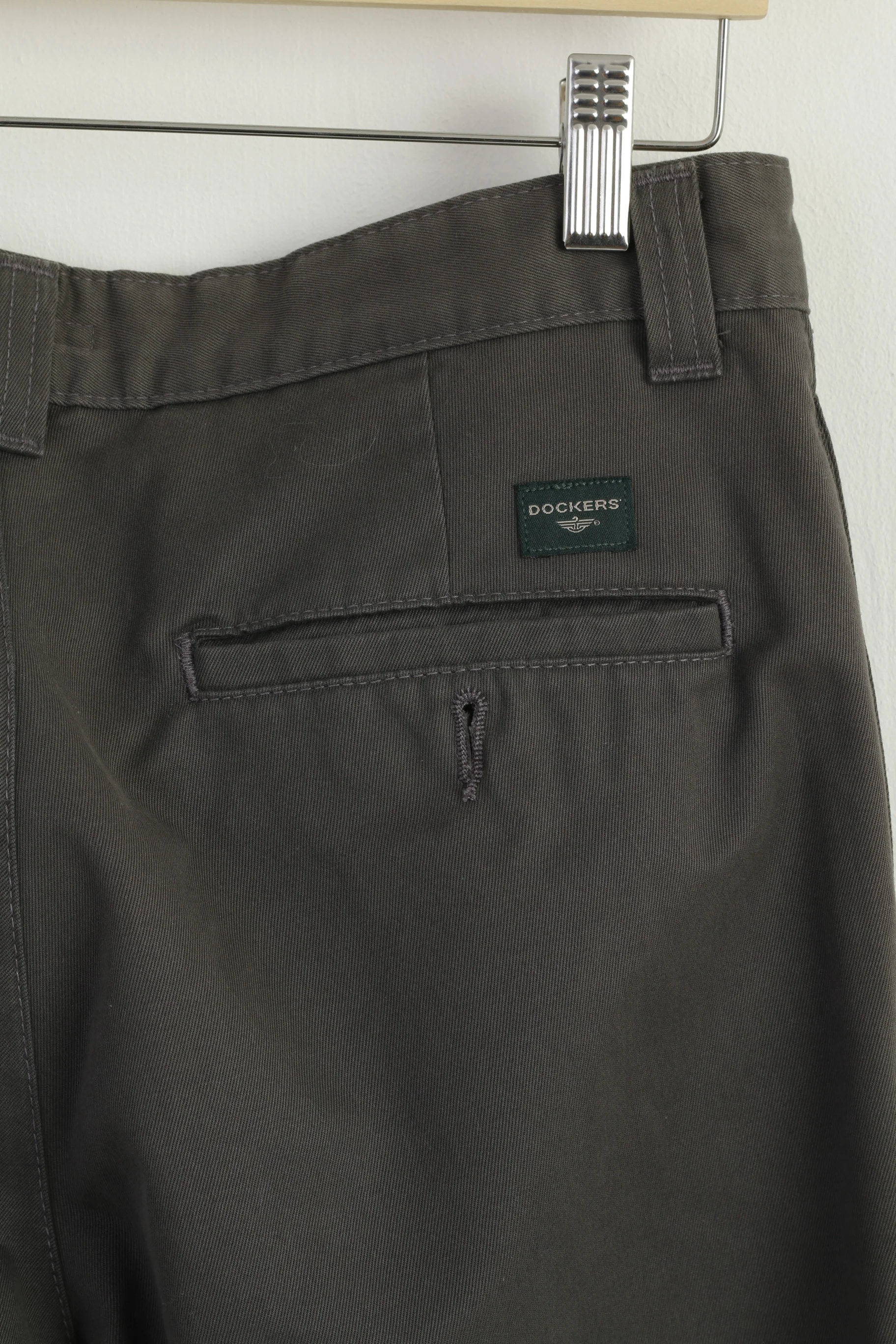 Dockers Khakis Men 32 Trousers Gray 100% Cotton Classic Straight Pants - Image 4
