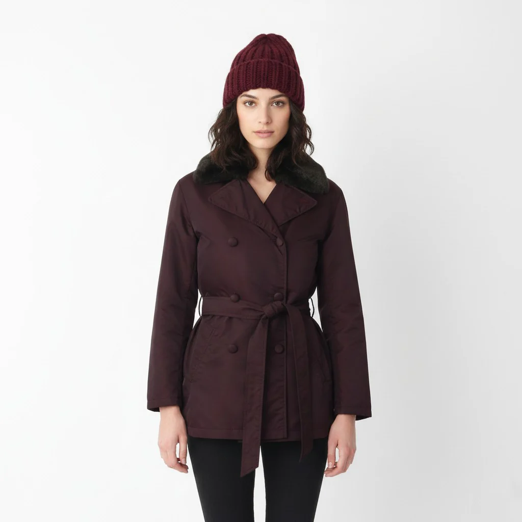 Andrew Marc Additions Women M Jacket Plum Micro-loft Removable Lining Classic Top